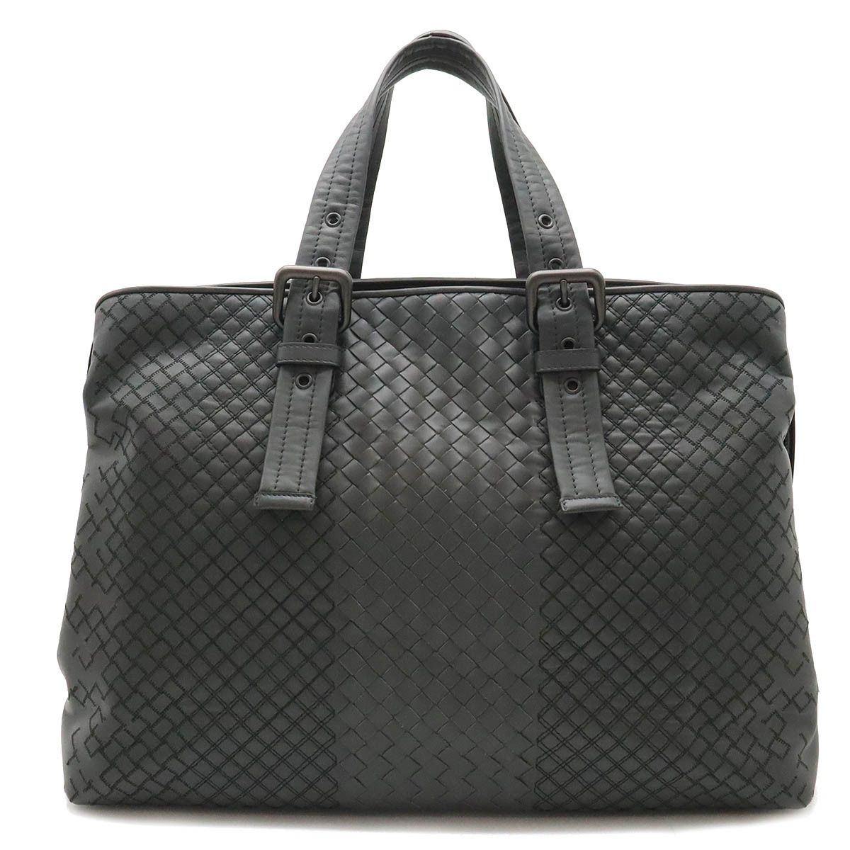 Bottega Veneta Bottega Veneta Leather Intreccio Aurelio 2Way Tote Bag Grey Leather Tote Bag, Women's