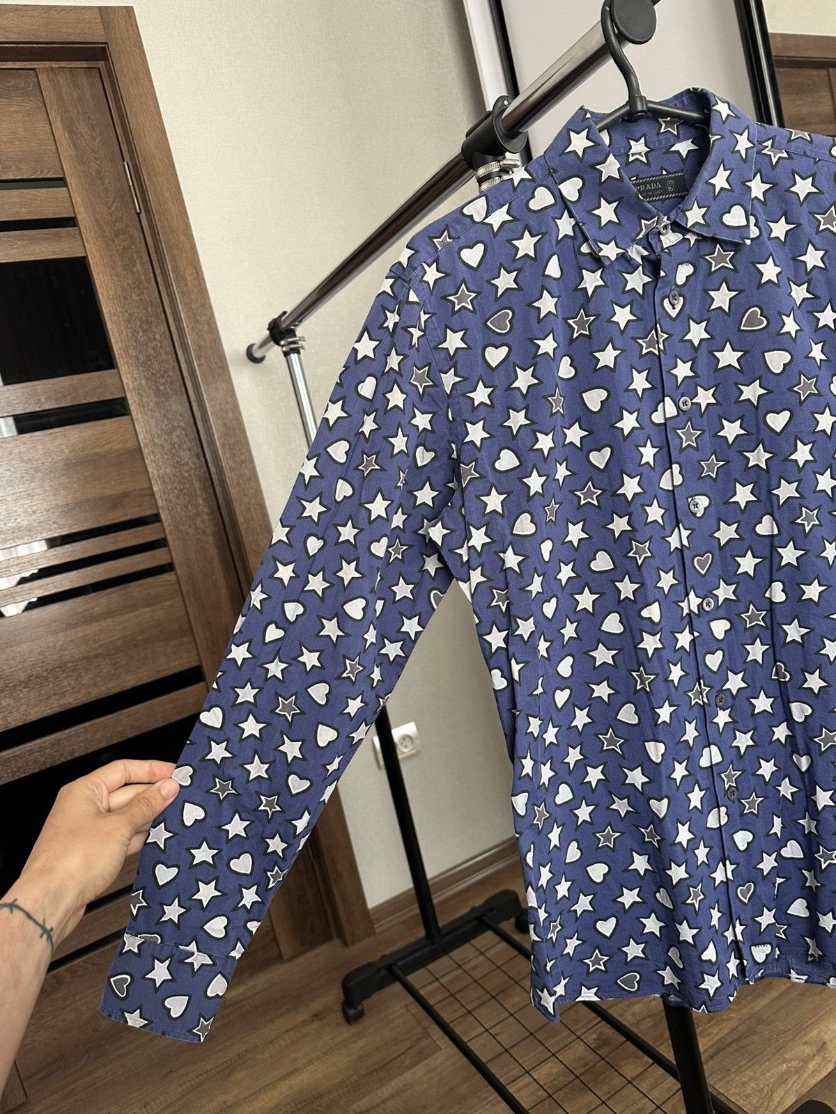 Prada Prada Logo Shirt Button Up Long Sleeve Size US M / EU 48-50 / 2 - 7 Thumbnail