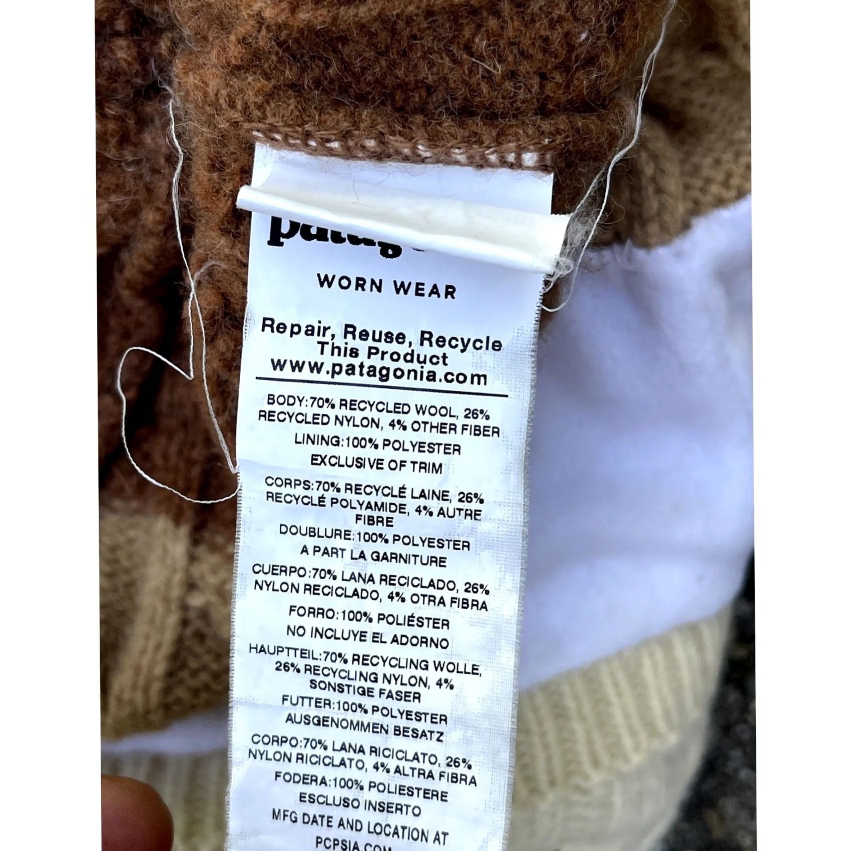 Patagonia Patagonia Breaks Pom Beanie Hat Womens One Size Knit Brown Merino Wool Blend Size ONE SIZE - 5 Thumbnail