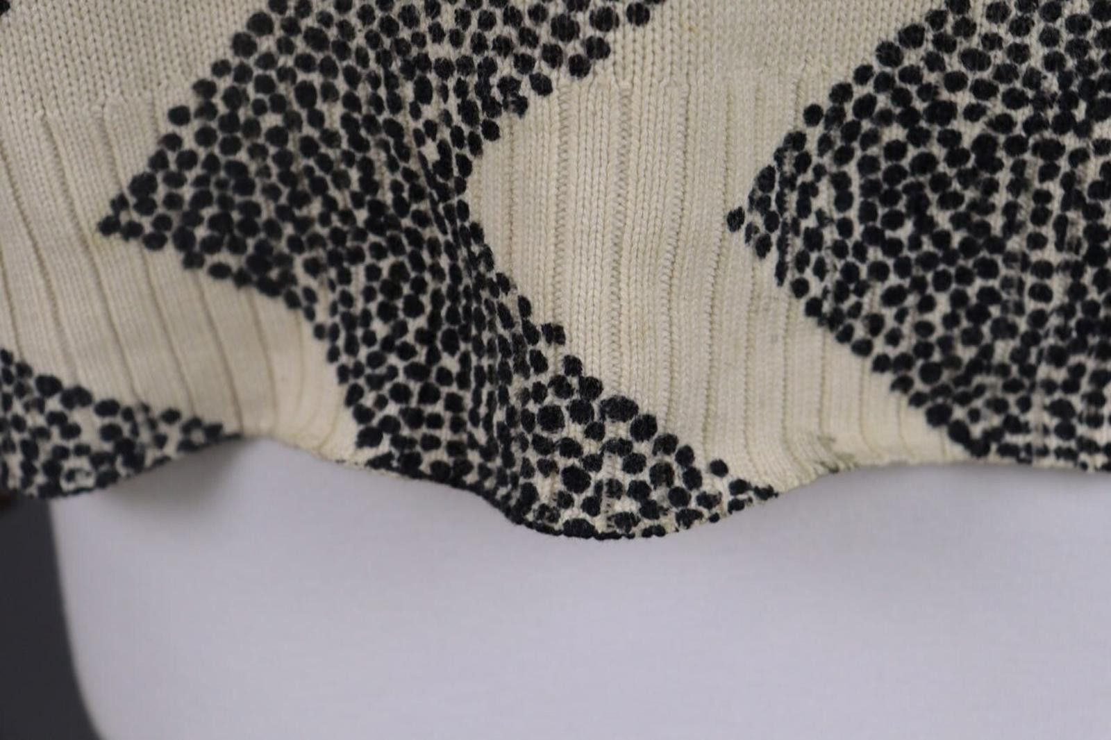 Designer Gudrun Sjoden Beige Zig Zag 3/4 Sleeve Knit Sweater Size S Size S / US 4 / IT 40 - 7 Thumbnail