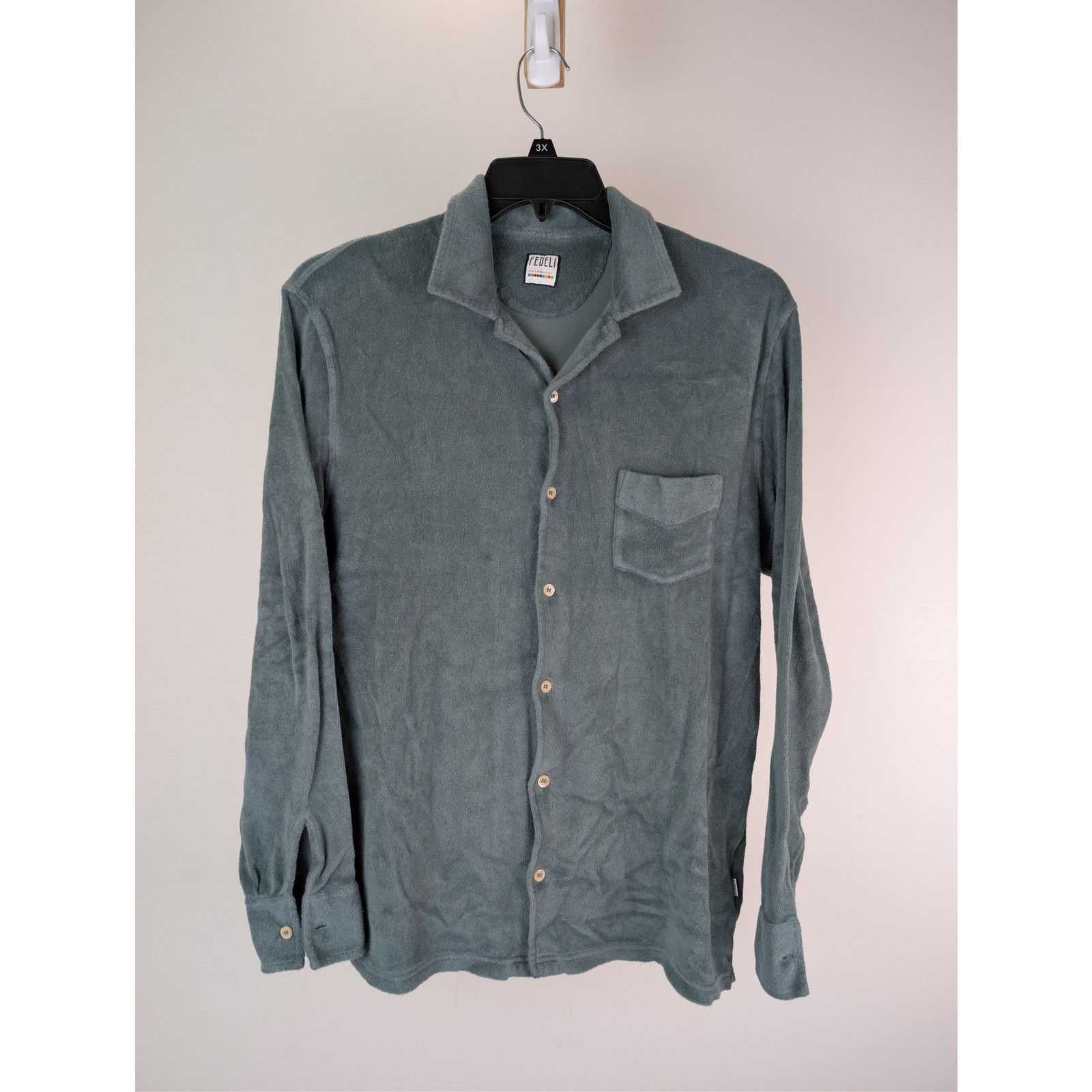 Fedeli o1rshd1 CC20 Front Pocket Suede Shirt in Green Size US M / EU 48-50 / 2 - 2 Thumbnail