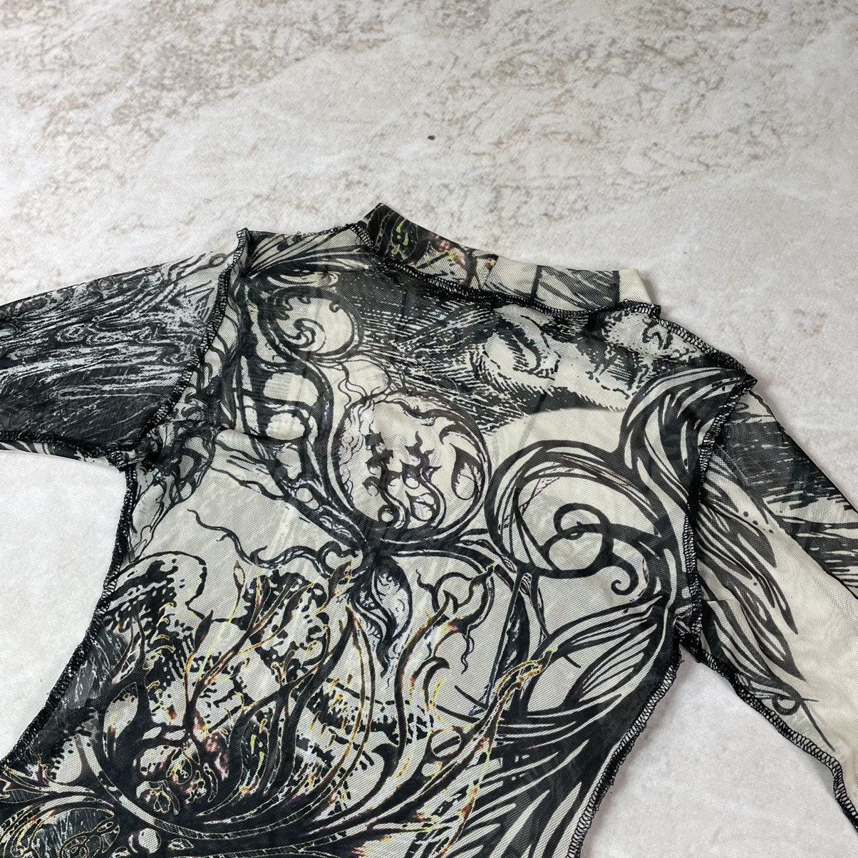 If Six Was Nine Unbranded Y2K Jean Paul Gaultier Style Mesh Blouse Size S / US 4 / IT 40 - 14 Thumbnail