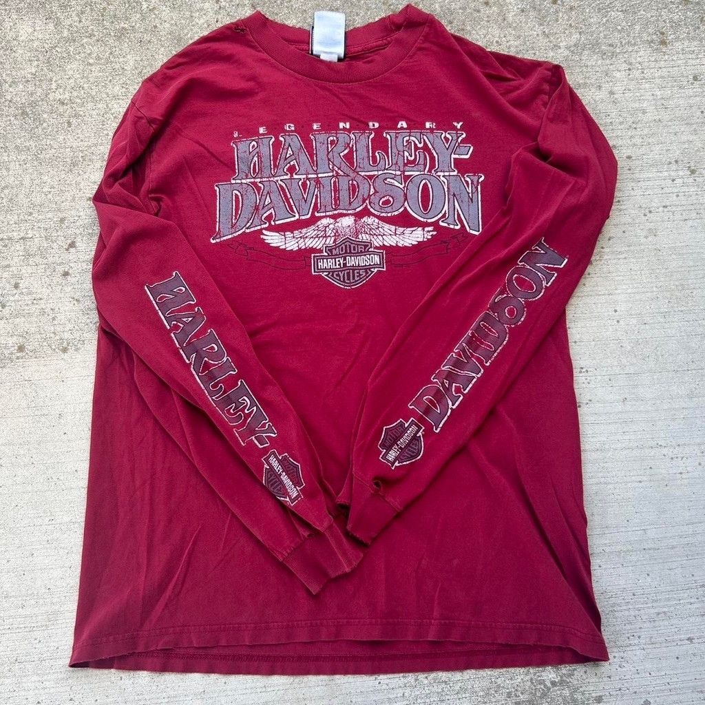 Harley Davidson Harley Davidson Red Long Sleeve T-Shirt Size XL Size US XL / EU 56 / 4 - 1 Thumbnail