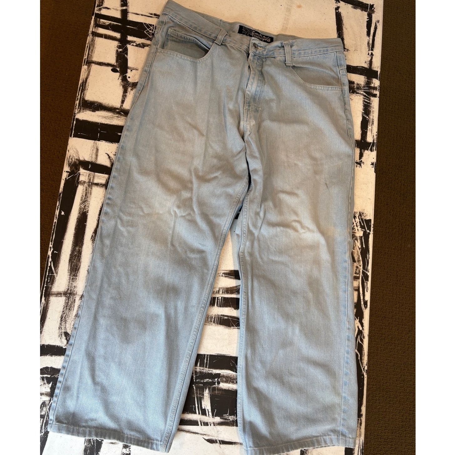 Southpole × Vintage Southpole Baggy Denim Jeans Y2K Mens 38x28 Wide Leg Skater Size US 38 / EU 54 - 9 Thumbnail
