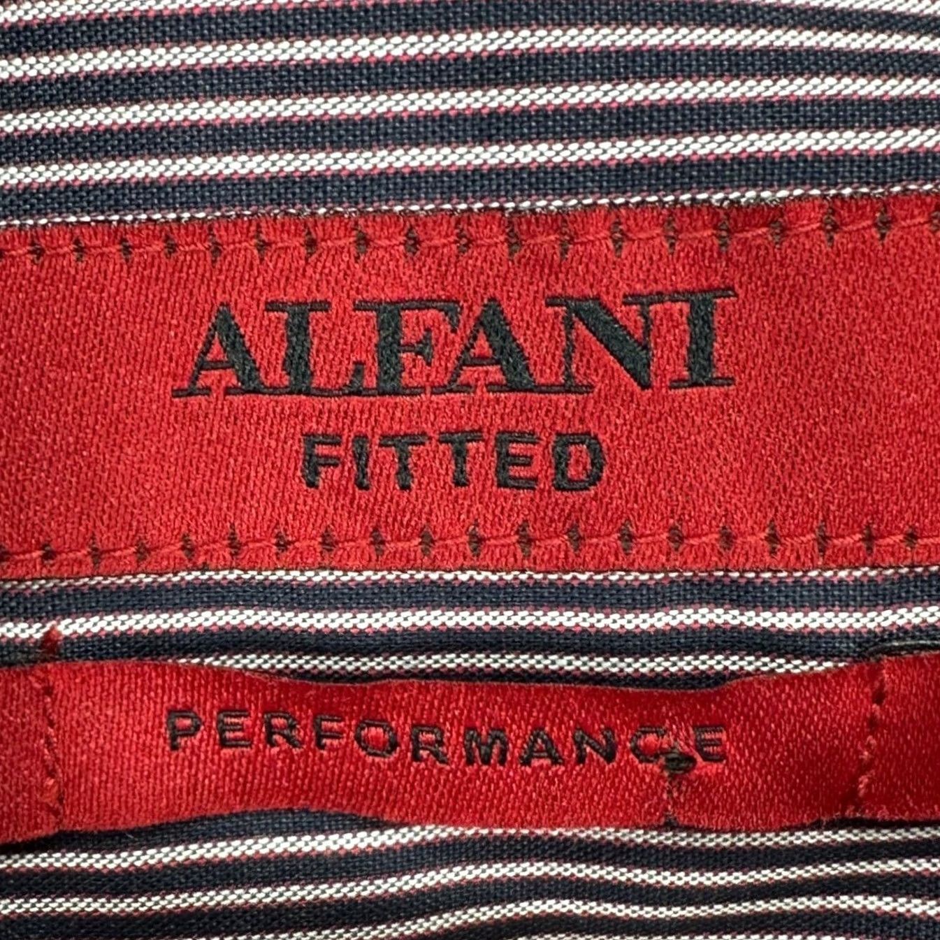Alfani Alfani Dress Shirt Blue Stripe 15 32-33 Slim Regular Mens Medium Long Sleeve Button Chest 42 New with Tags Size 40R - 4 Thumbnail