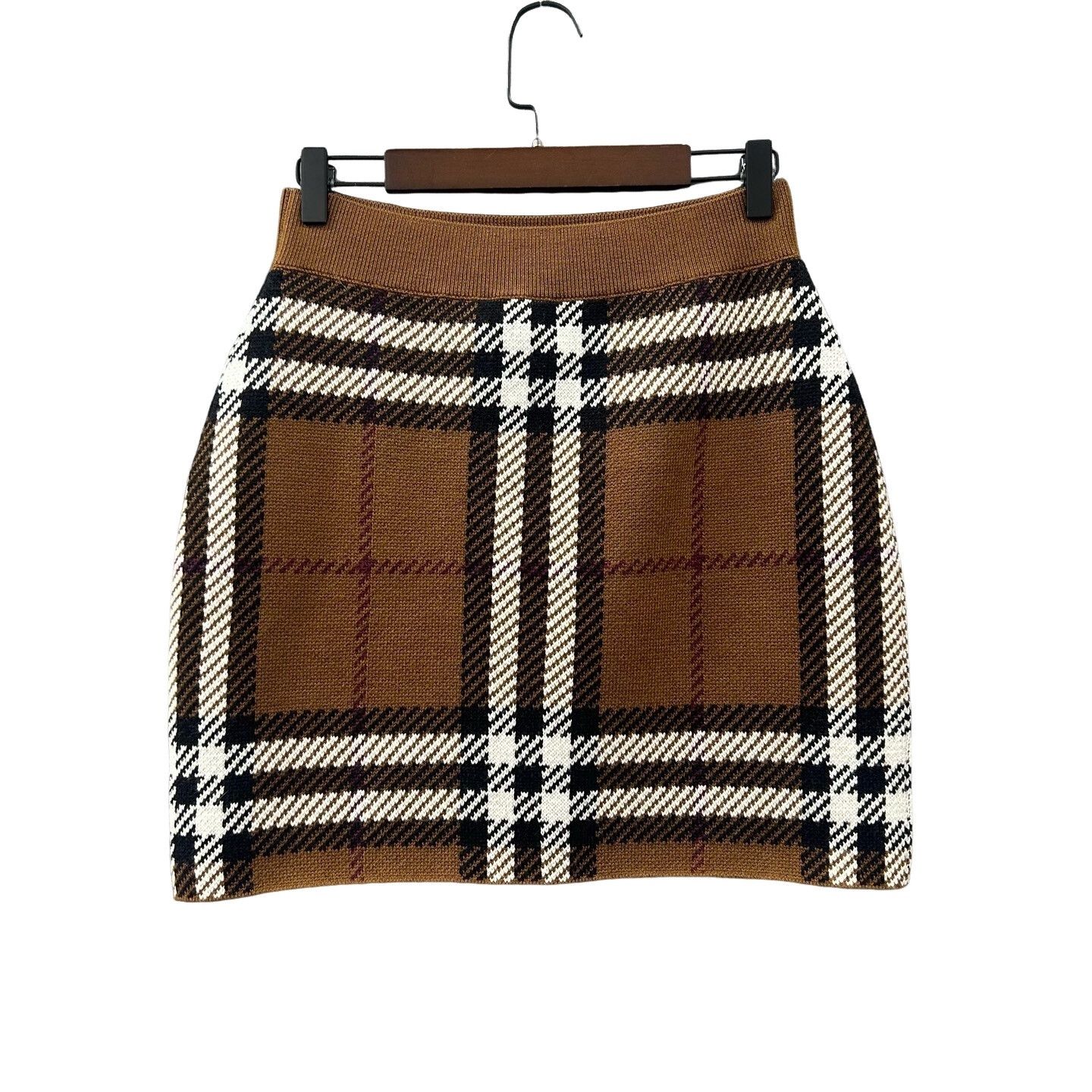 Burberry Burberry Plaid Knit Mini Skirt Size M Size 26" / US 2 / IT 38 - 1 Thumbnail
