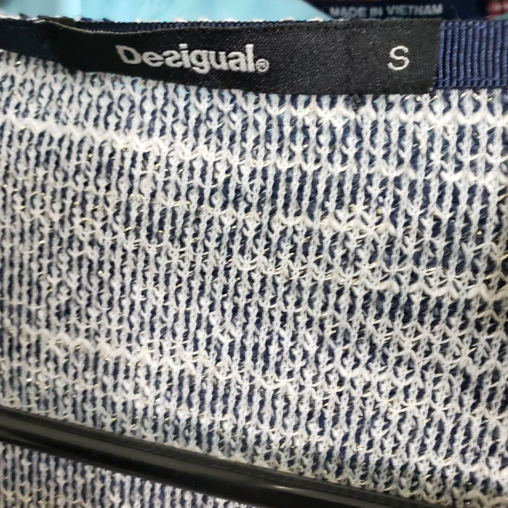 Desigual Desigual Cardigan Blouse Womens Small White Embroidered Long Sleeve Cotton Blend Top Built In Blue Accent Size S / US 4 / IT 40 - 6 Thumbnail