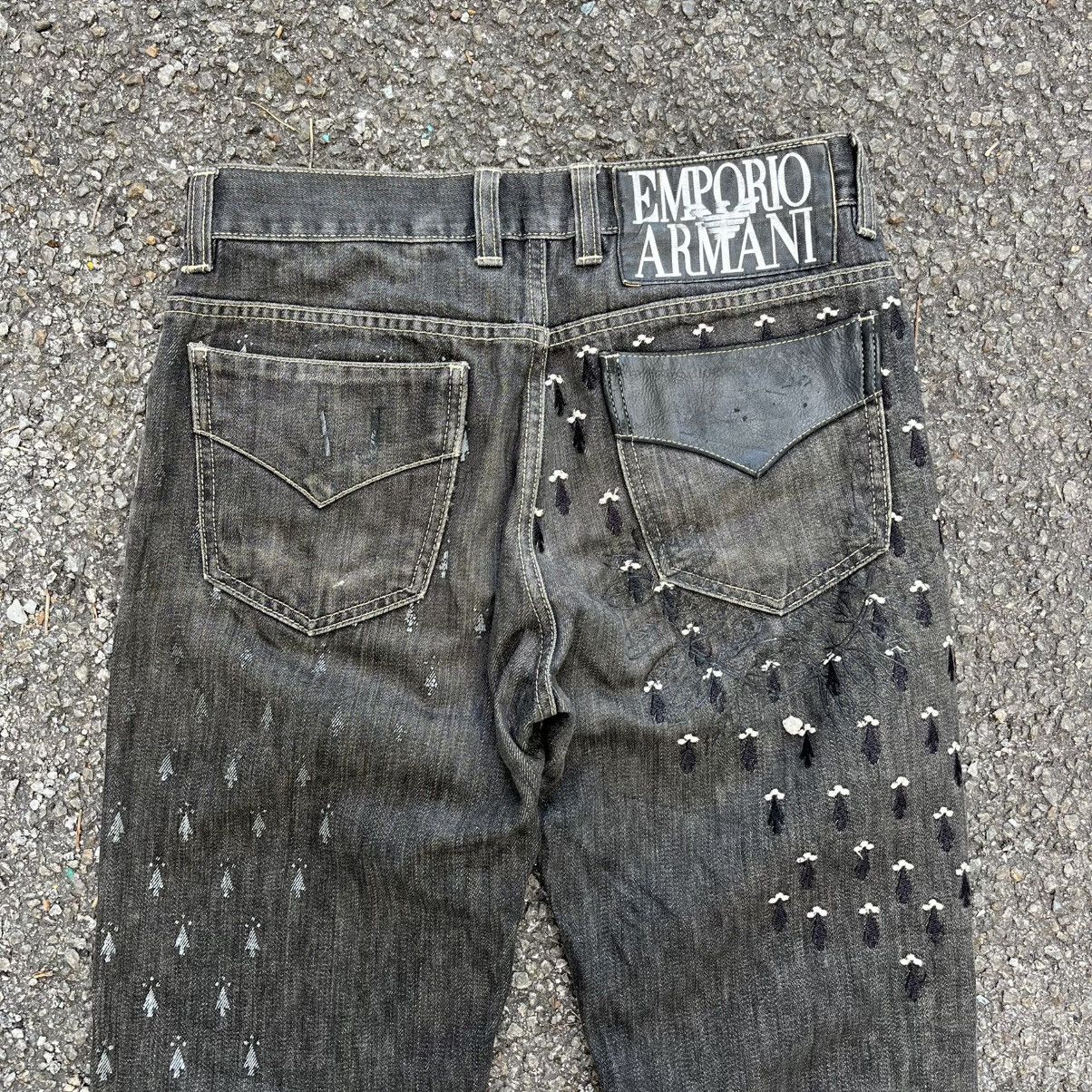 Hysteric Glamour Flared Armani Jeans Big Face Leather Pocket Bootcut Pants Size US 30 / EU 46 - 14 Thumbnail
