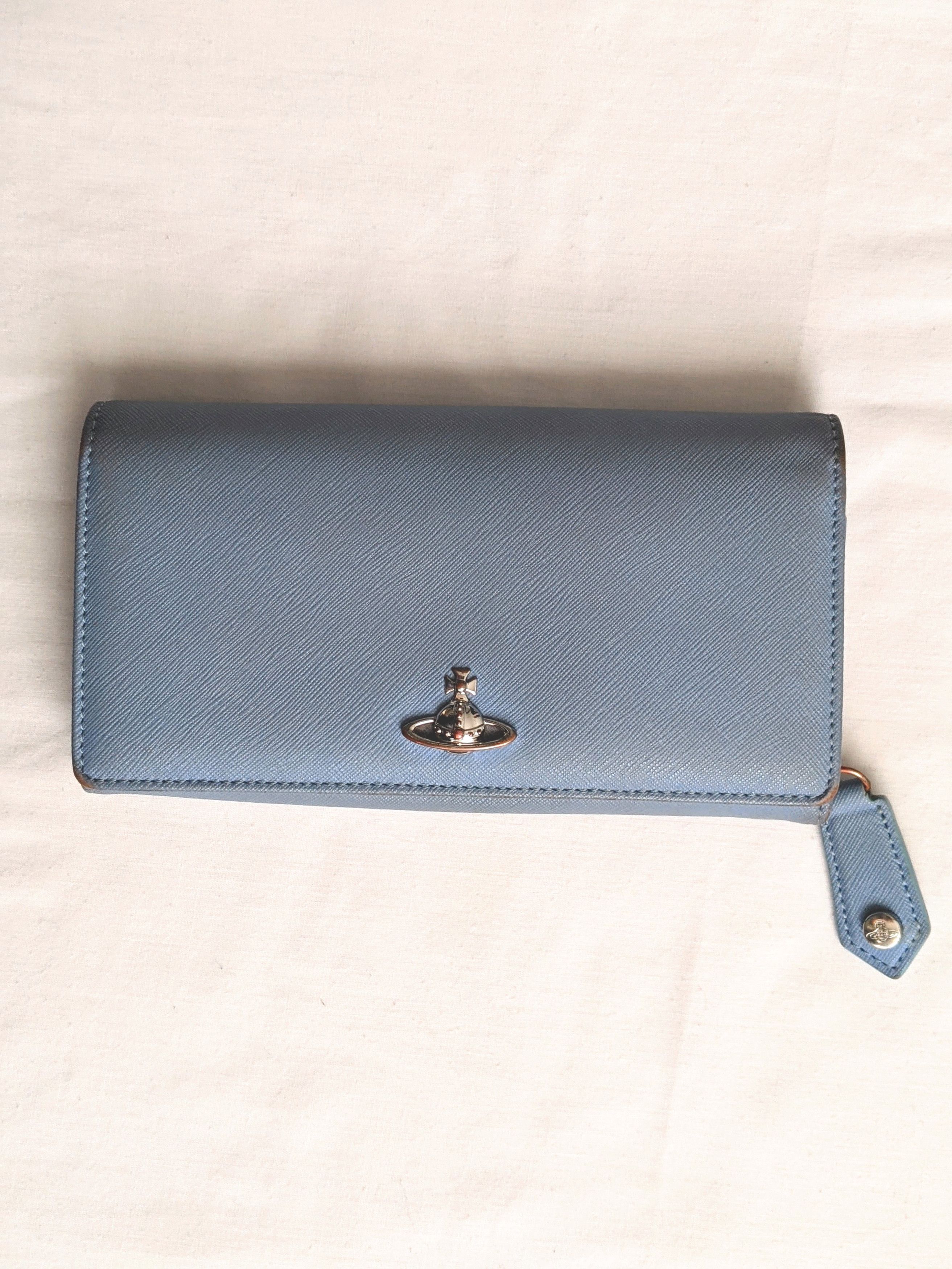 Vivienne Westwood Vivienne Westwood Leather Wallet Cement Blue Color Size ONE SIZE - 1 Thumbnail