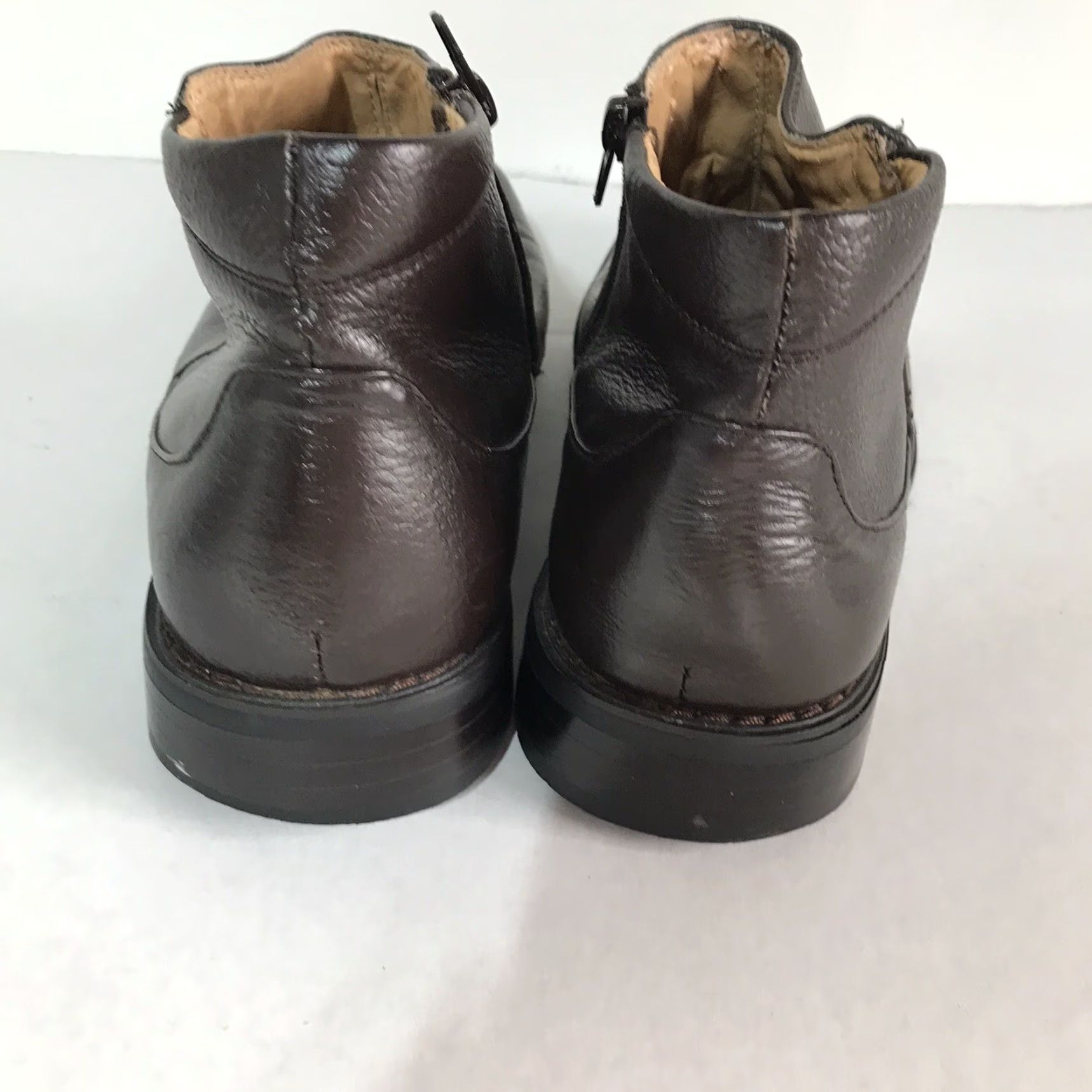 Vintage LA Milano Italy Collection Brown Leather Side Zip Dressy Ankle Boots Men’s Size 8.5 Size US 9 / EU 42 - 3 Thumbnail