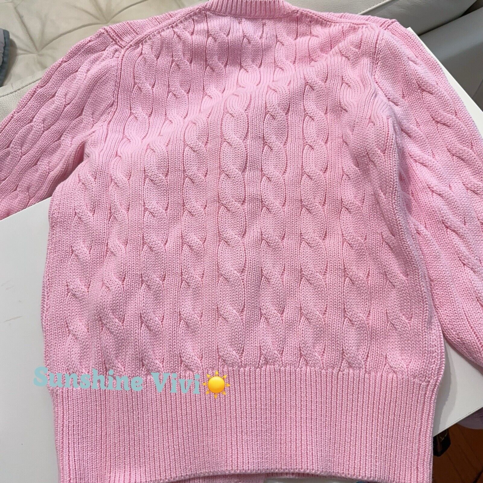 Ralph Lauren NEW Polo Ralph Lauren Cable Knit Cardigan Sweater Pink M Size M / US 6-8 / IT 42-44 - 8 Thumbnail