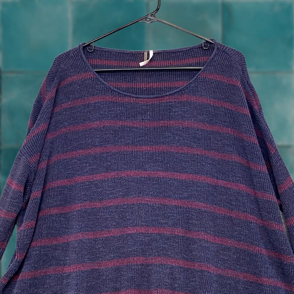 Free People Free People Sweater Womens Medium Oversized Slouchy Striped Navy Blue Beach Boho Pullover Casual Knit Stripe Knitwear Vintage: No Size M / US 6-8 / IT 42-44 - 1 Thumbnail