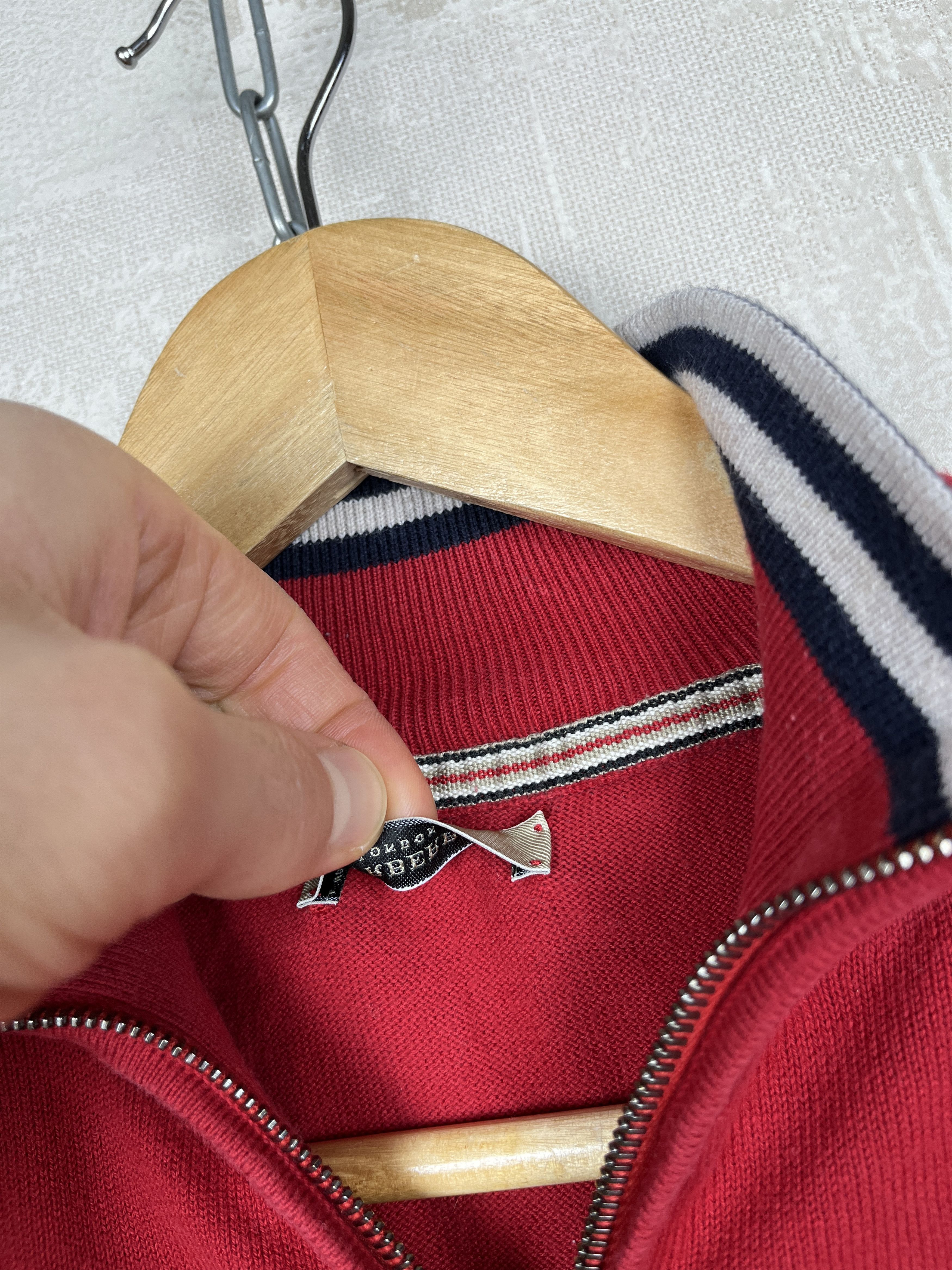 Burberry Burberry London Pullover Cotton Sweater 1/4 Zip Size US L / EU 52-54 / 3 - 9 Thumbnail