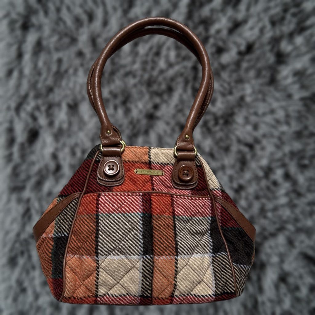 Vera Bradley Vera Bradley Purse Colorblock Wool Leather Quilted Top Handle Bag Womens Size ONE SIZE - 1 Thumbnail