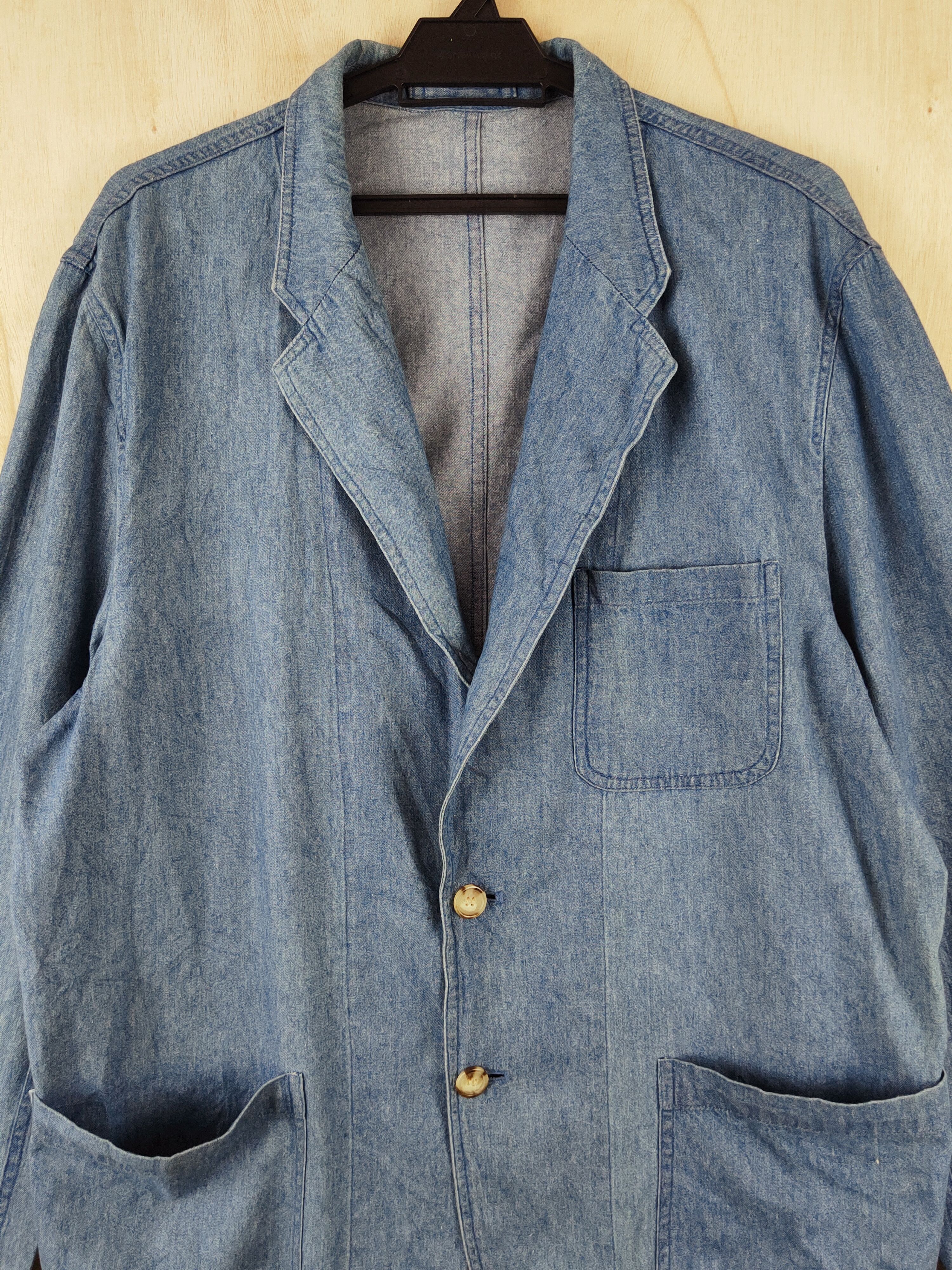 Japanese Brand × Vintage Retro Design 💥 Spinash Blue Soft Denim Jackets Size US L / EU 52-54 / 3 - 2 Thumbnail