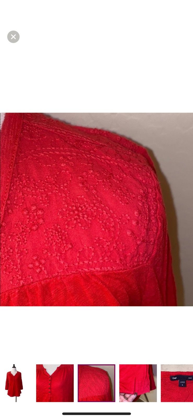 Gap Gap small Henley red knit blouse Size S / US 4 / IT 40 - 5 Thumbnail