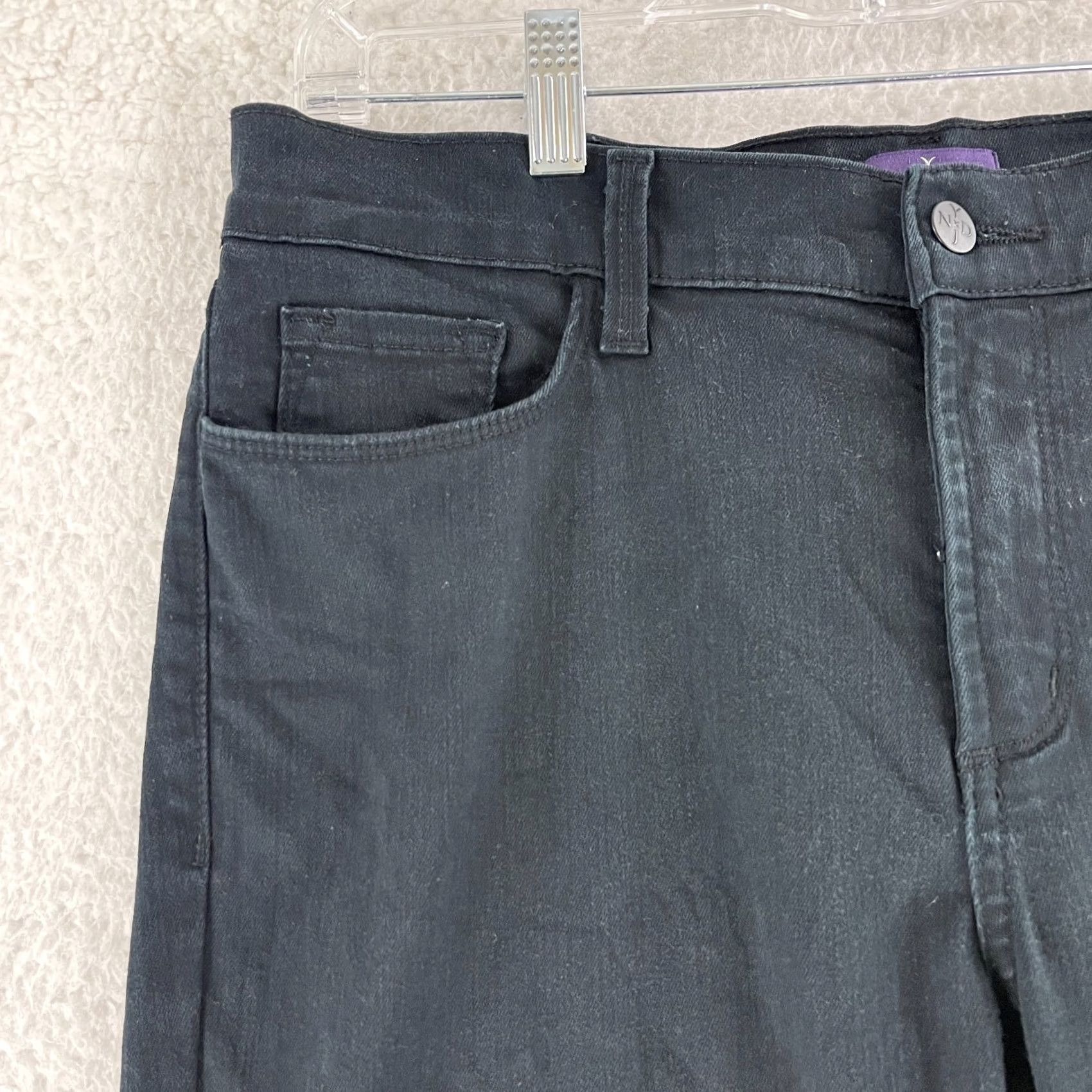 NYDJ NYDJ Crop Jeans Womens Size 10 Black Denim Straight Mid-Rise 5 Pocket Casual Jeans NYDJ Women Regular Size 10 Black Denim Crop Jeans Size 32" / US 10 / IT 46 - 4 Thumbnail