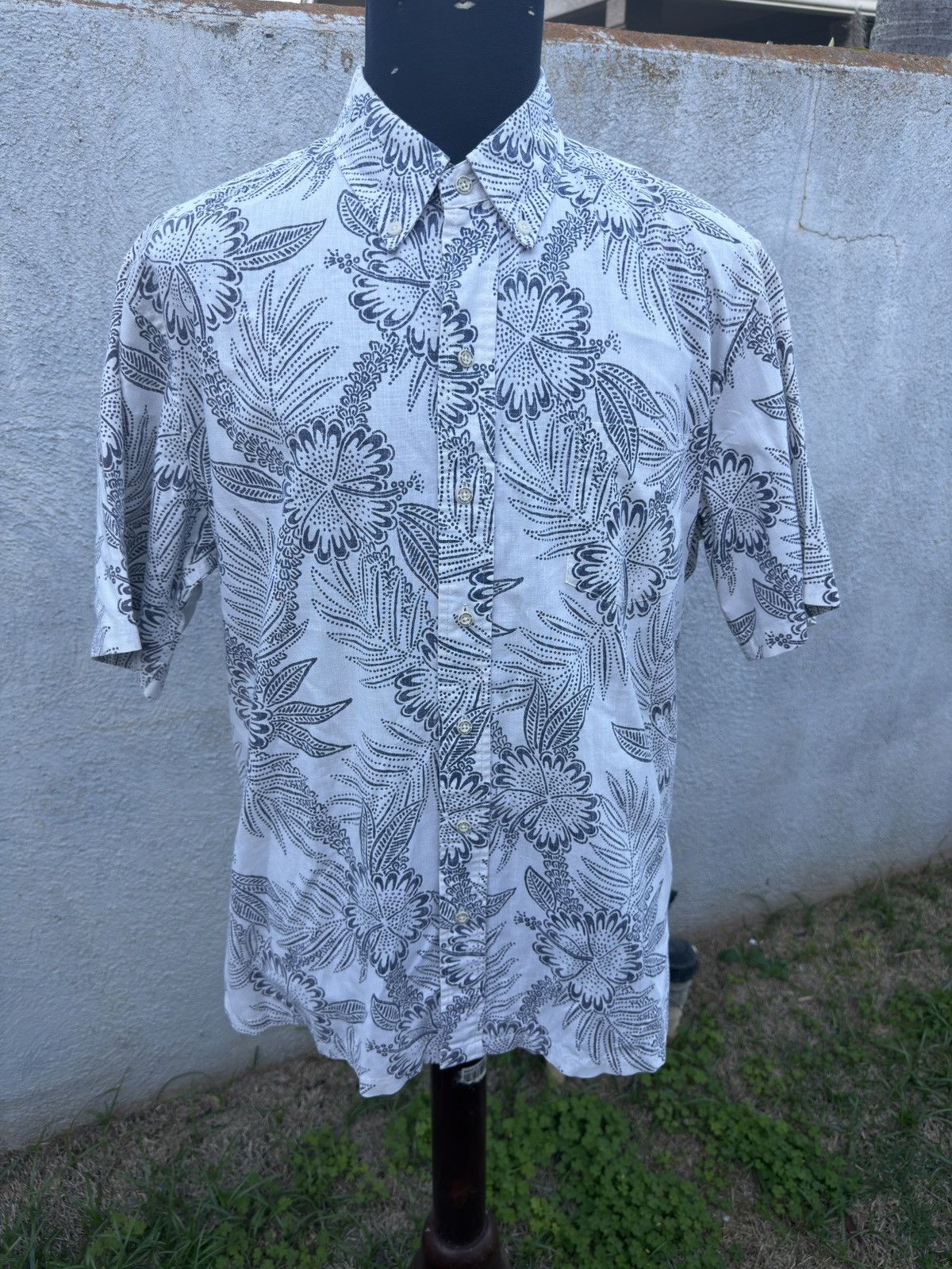 Reyn Spooner PreOwned Reyn Spooner Classic White/Blue Hawaiian Men's L Size US L / EU 52-54 / 3 - 1 Thumbnail