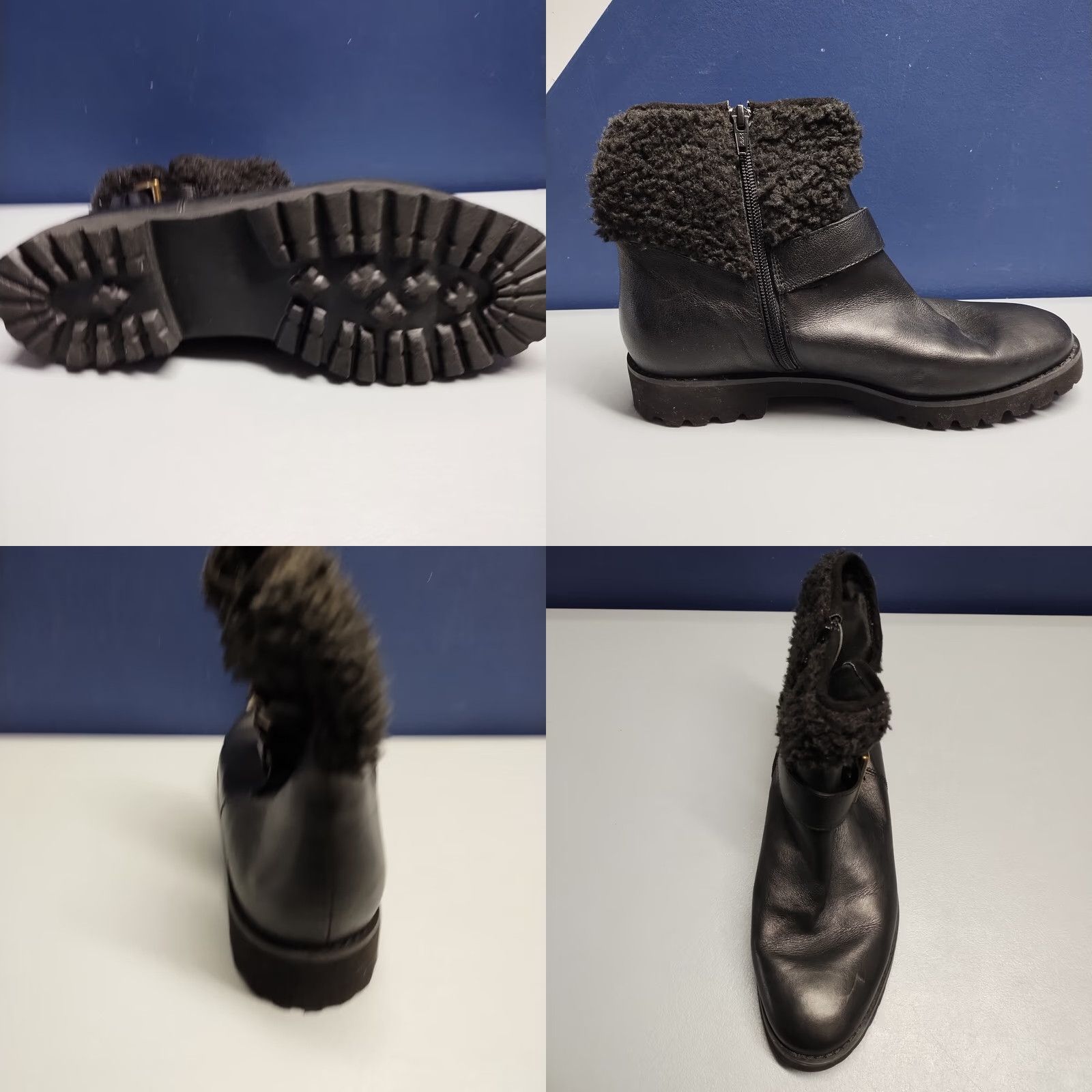 Vintage Easy Spirit Black Ankle Booties Womens Size 8.5 Faux Fur Lined Side Zip Round Toe Bootie Size US 9 / IT 39 - 8 Thumbnail