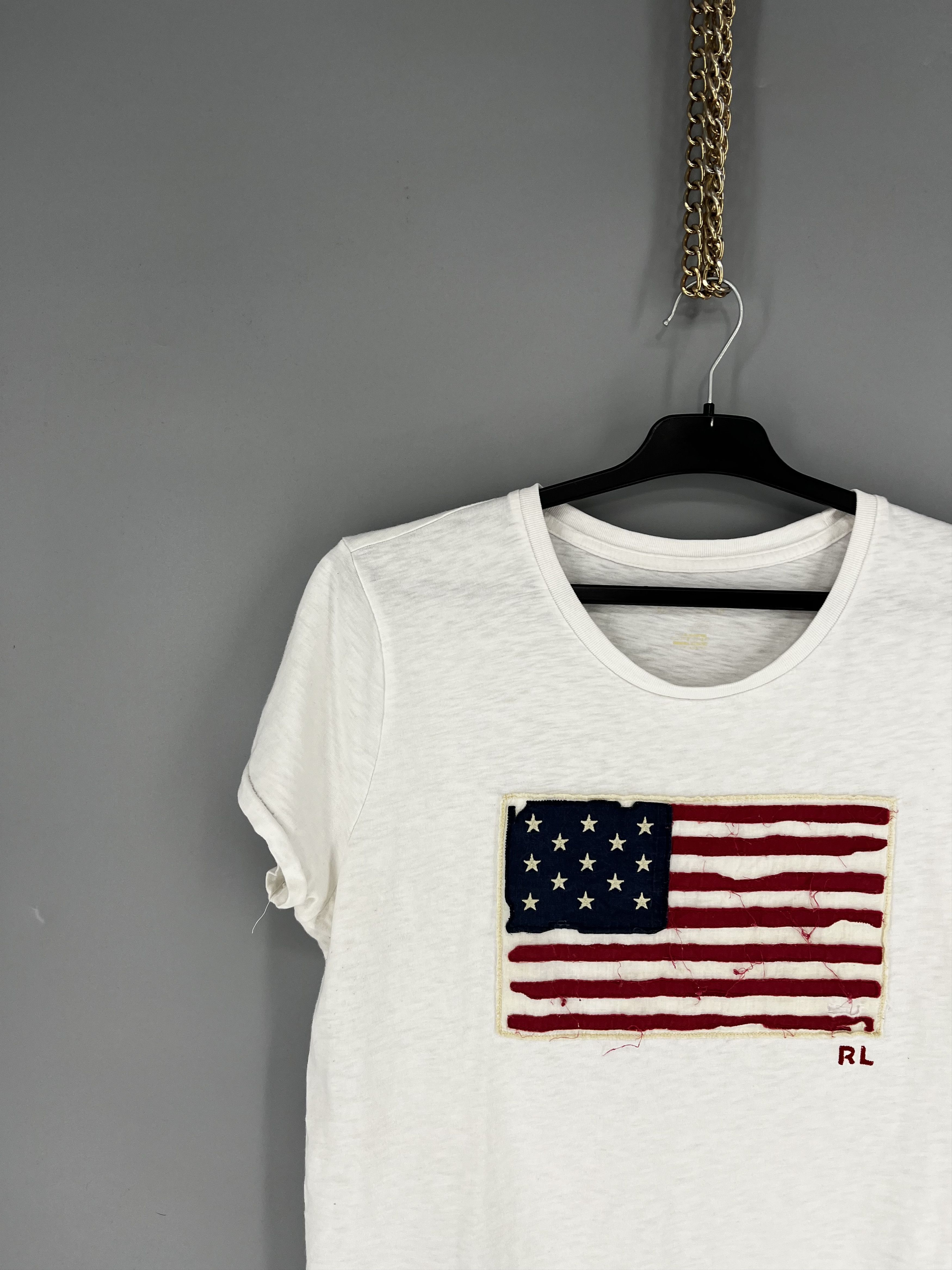 Polo Ralph Lauren Ralph Lauren White cotton crew-neck T-shirt with flag patch Size L / US 10 / IT 46 - 4 Thumbnail