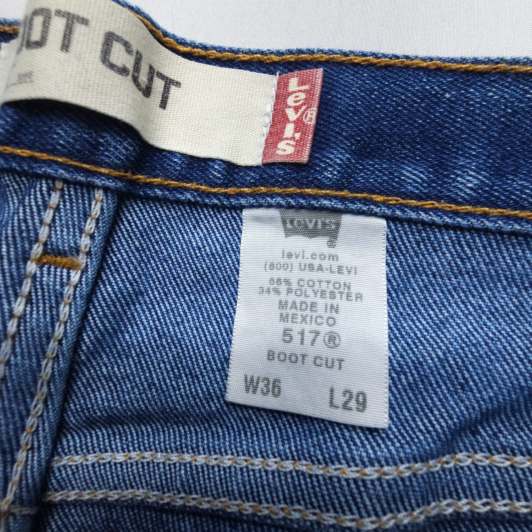 Levi's VINTAGE Levi's 517 Bootcut Jeans Mens 36 Dark Wash 5-Pocket Denim Blue 2000s USA Western Cowboy Jeans Mens Size US 36 / EU 52 - 4 Thumbnail
