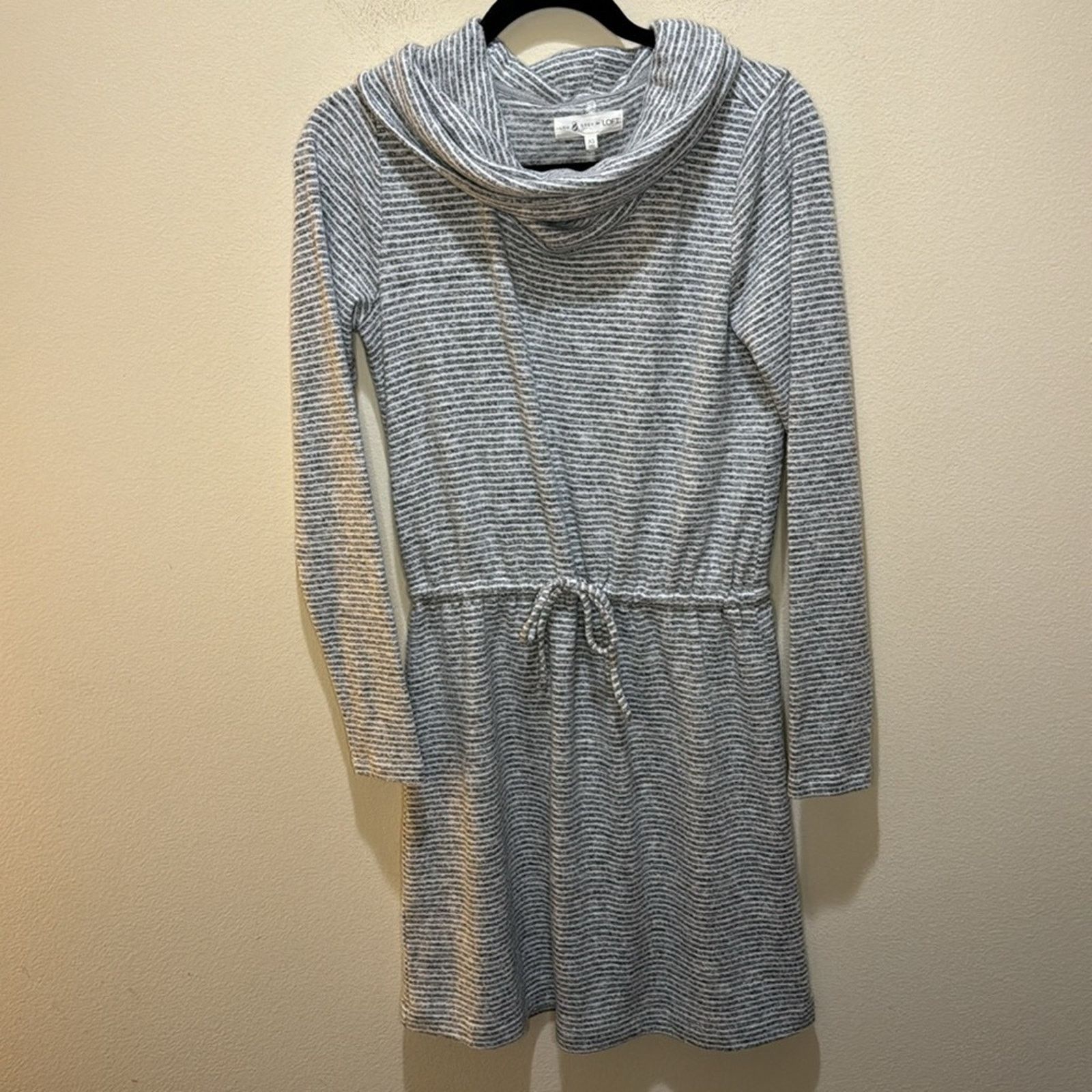 Lou & Grey Lou & Grey for LOFT Cowl-Neck Drawstring Dress Size XS Size XS / US 0-2 / IT 36-38 - 2 Thumbnail