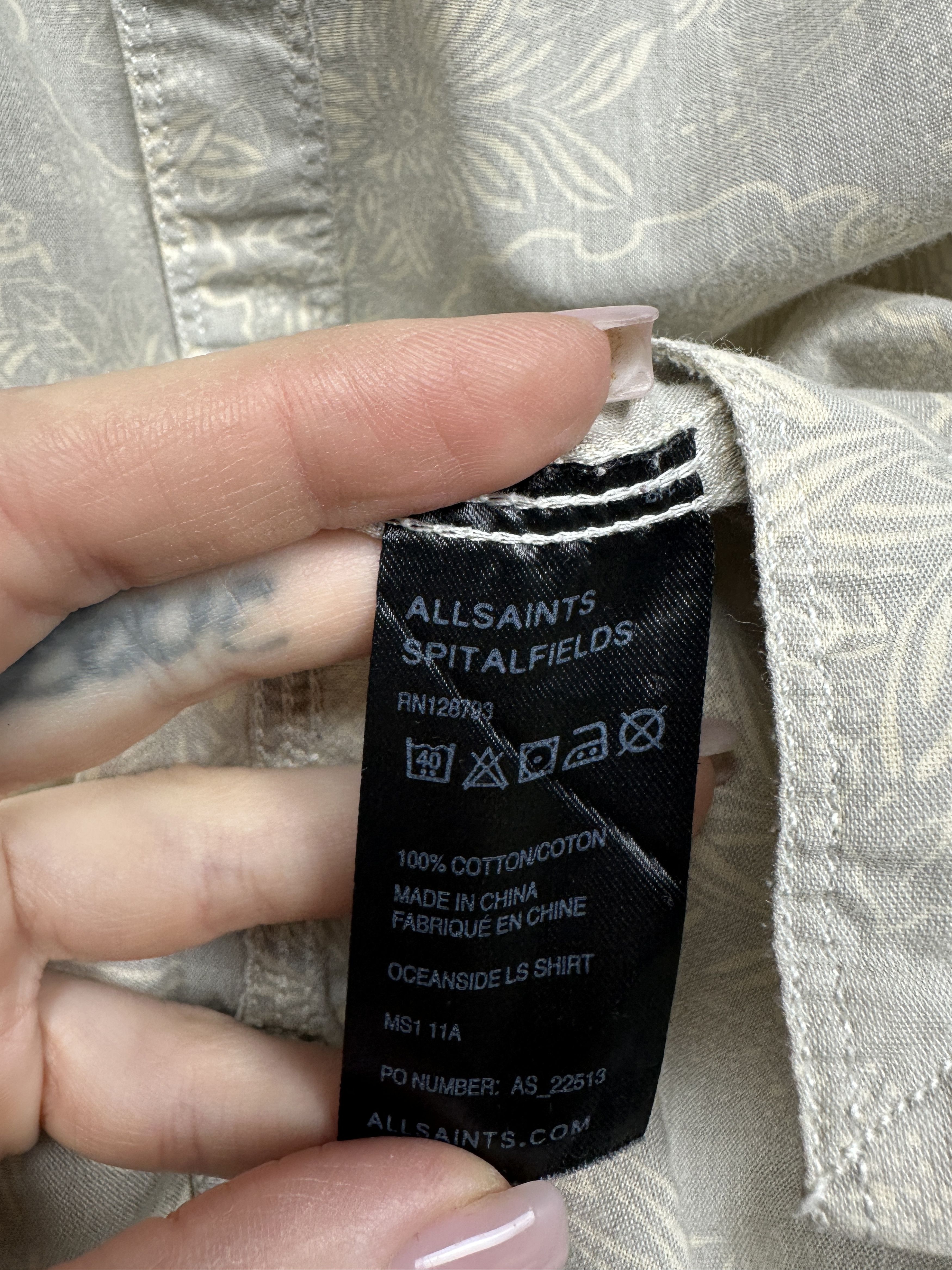 Allsaints Allsaints Mens Oceanside Long Sleeve Shirt Size US XL / EU 56 / 4 - 4 Thumbnail