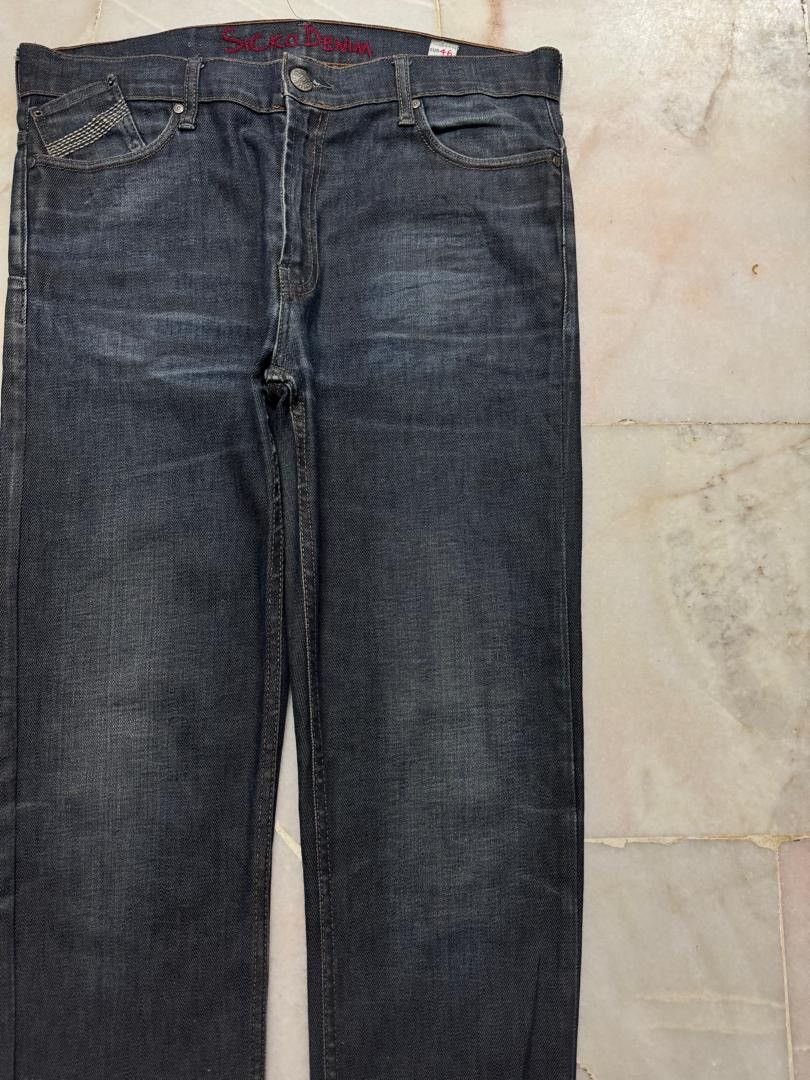 Vintage 💥Sick Jeans💥90s Style Sicko Denim Rusty Mudwash Thrashed Size US 35 - 5 Thumbnail