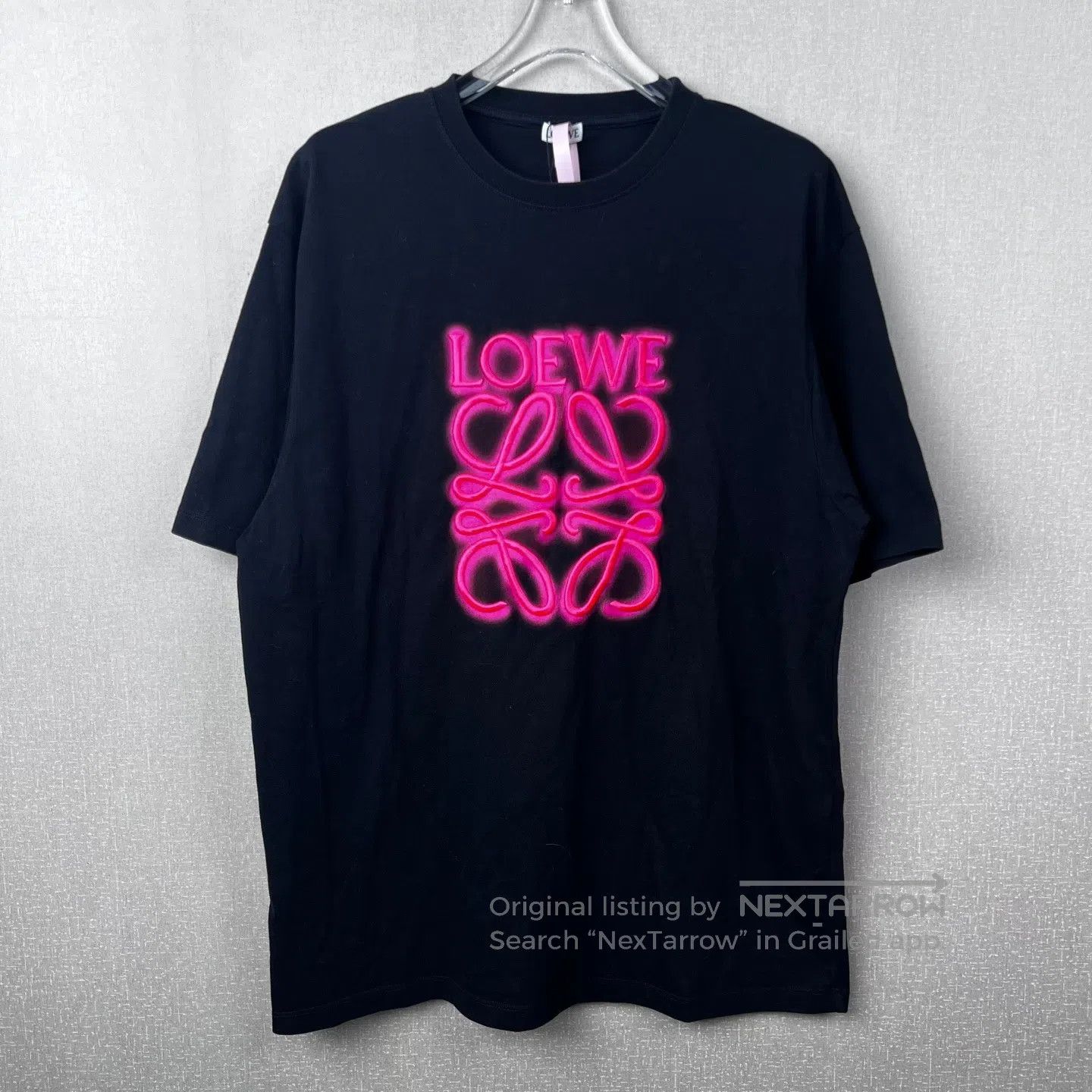 Loewe Loewe Neon Pink Embroidered Logo Short Sleeve T-Shirt| Size M / US 6-8 / IT 42-44 - 1 Thumbnail