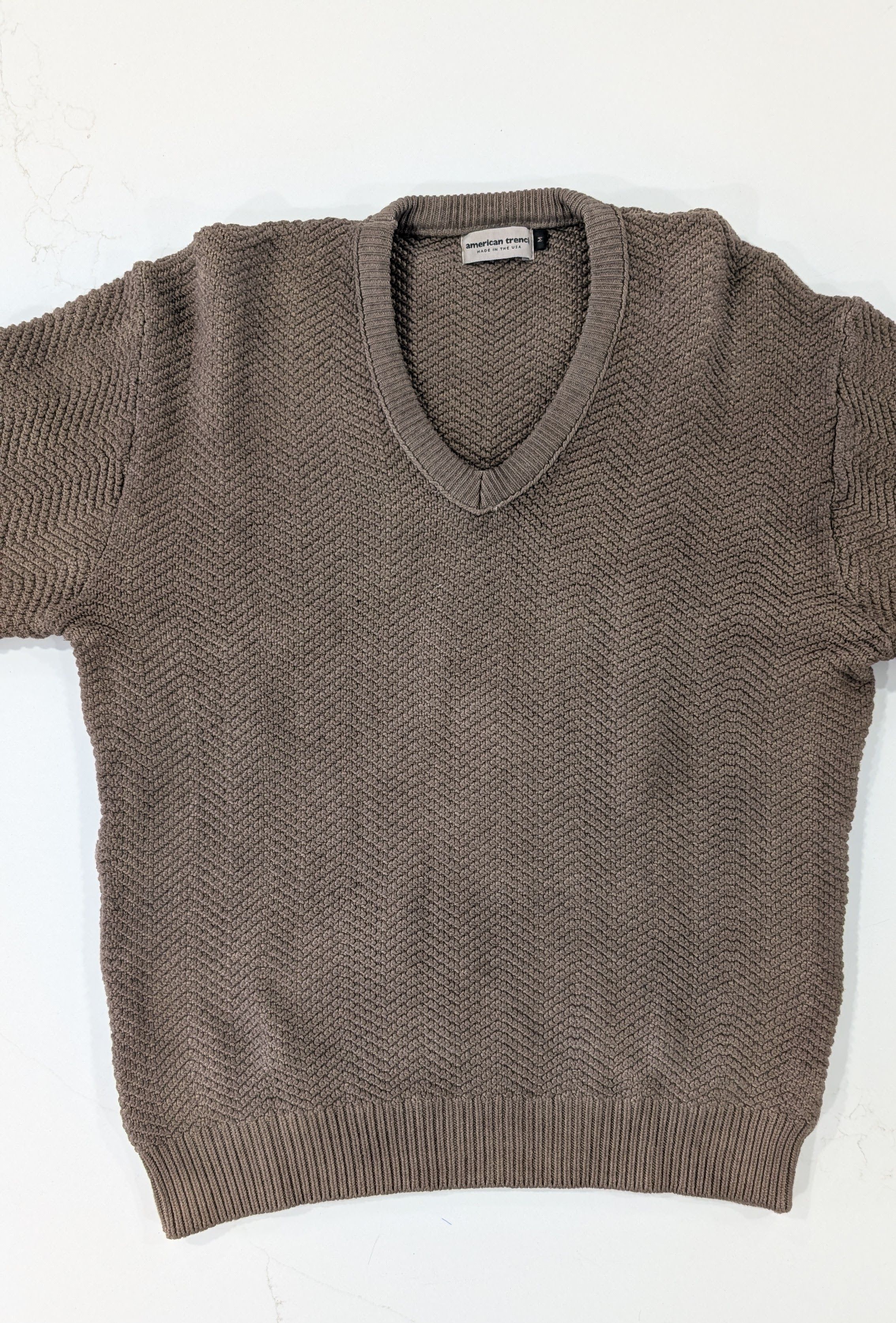 American Trench American Trench V-Neck Sweater Herringbone Knit Size US M / EU 48-50 / 2 - 2 Thumbnail