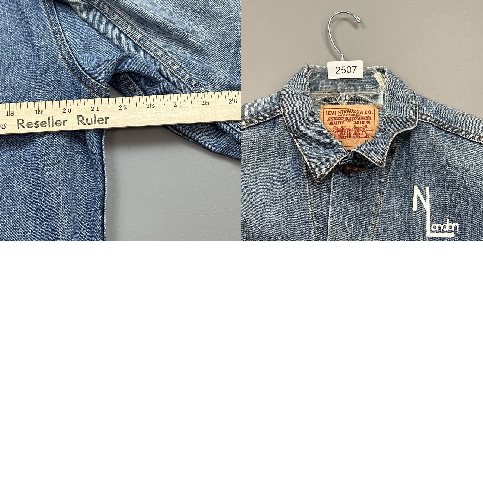 Levi's VINTAGE Levi's Trucker Jacket Denim Blue Butterflies 70507 Mens Medium Classic Style Biker Outdoor */ Size US M / EU 48-50 / 2 - 11 Thumbnail