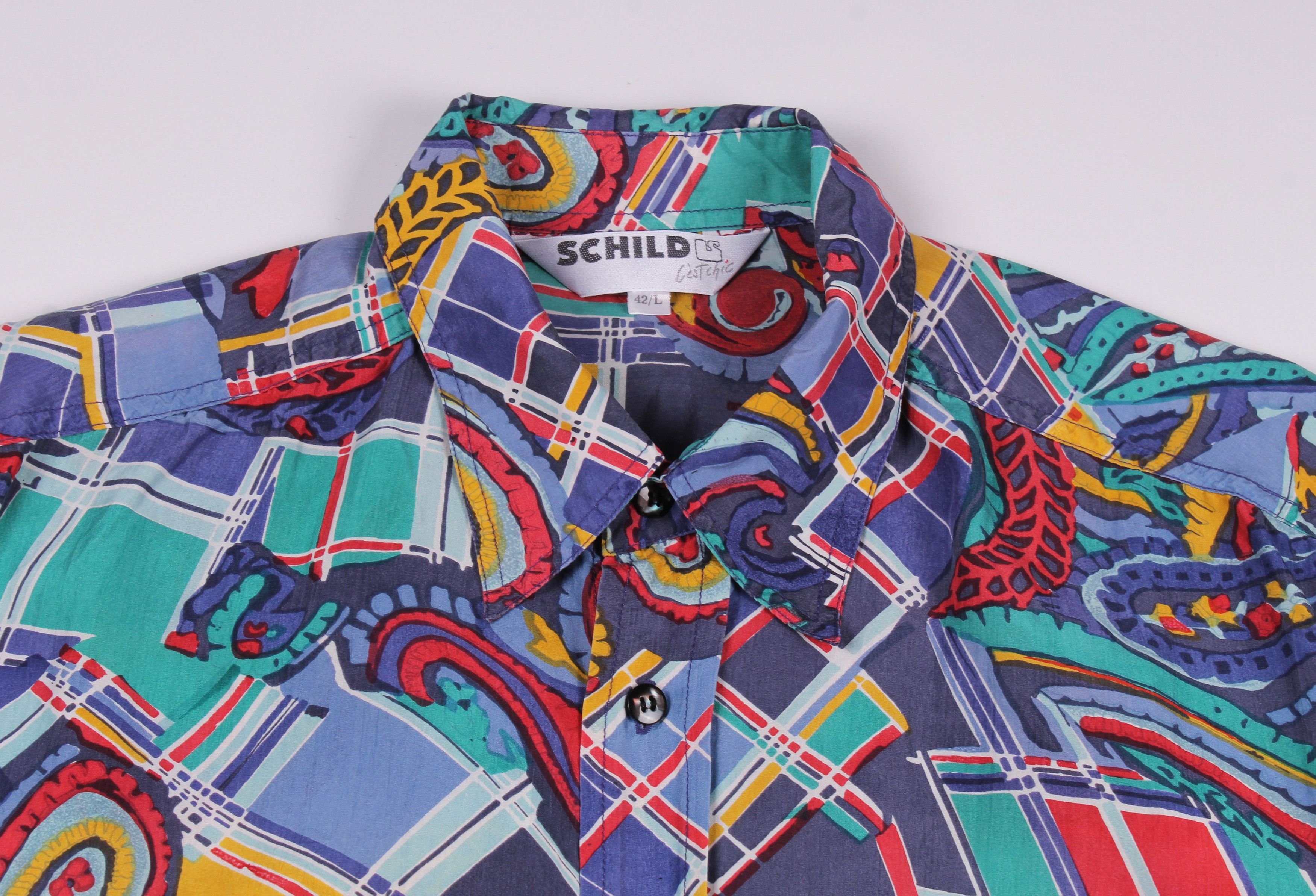 Vintage SCHILD Vintage 90's Paisley Print Silk Shirt Size US L / EU 52-54 / 3 - 2 Thumbnail