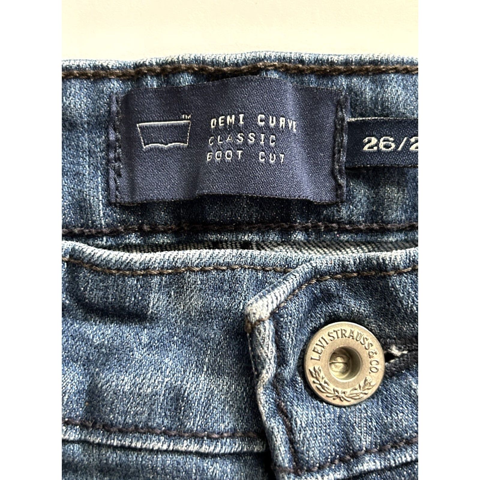 Levi's Levi's Demi Curve Classic Bootcut Jeans - Denim Blue - Size 26/2 - Regular - Women- Stretch - Bootcut - Cotton Blend - Zip Closure Size 26" / US 2 / IT 38 - 6 Thumbnail