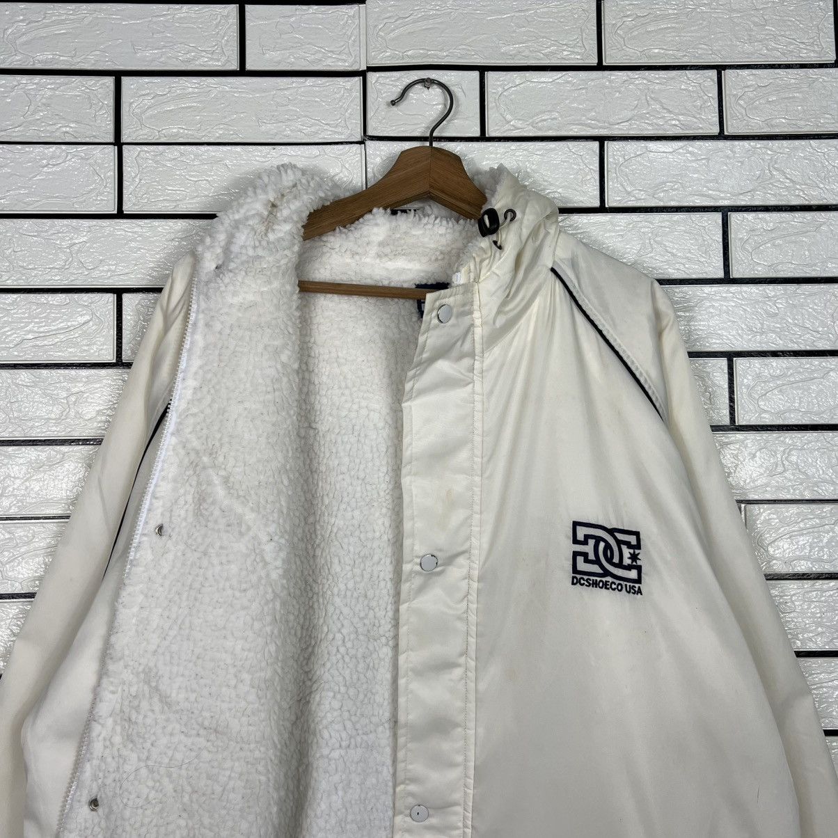DC Vintage DC SHOE USA Big Logo Long Sherpa Jacket #4038-C183 Size US XL / EU 56 / 4 - 15 Thumbnail