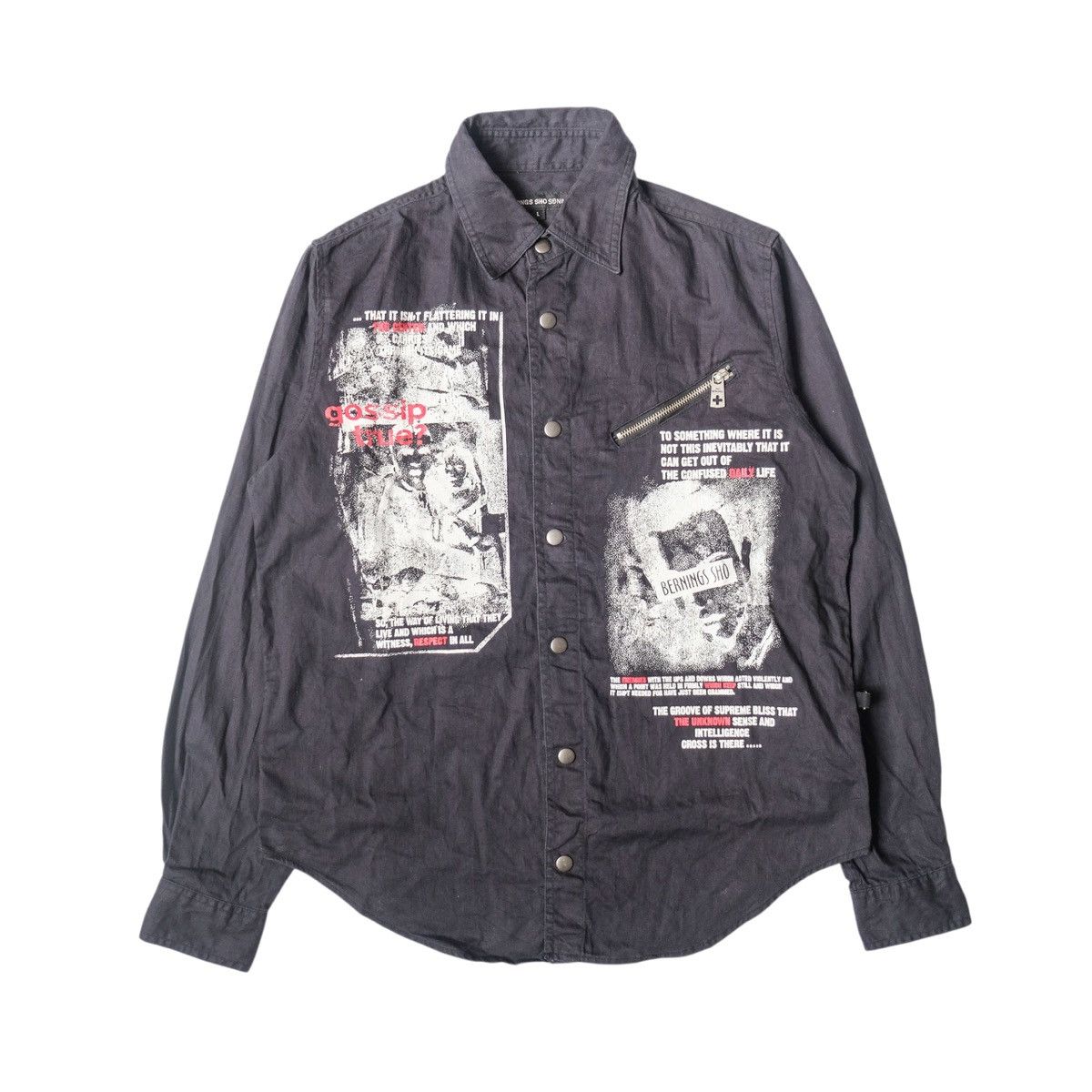 Japanese Brand Bernings Sho punk graphic print button-up shirt Size US M / EU 48-50 / 2 - 1 Thumbnail