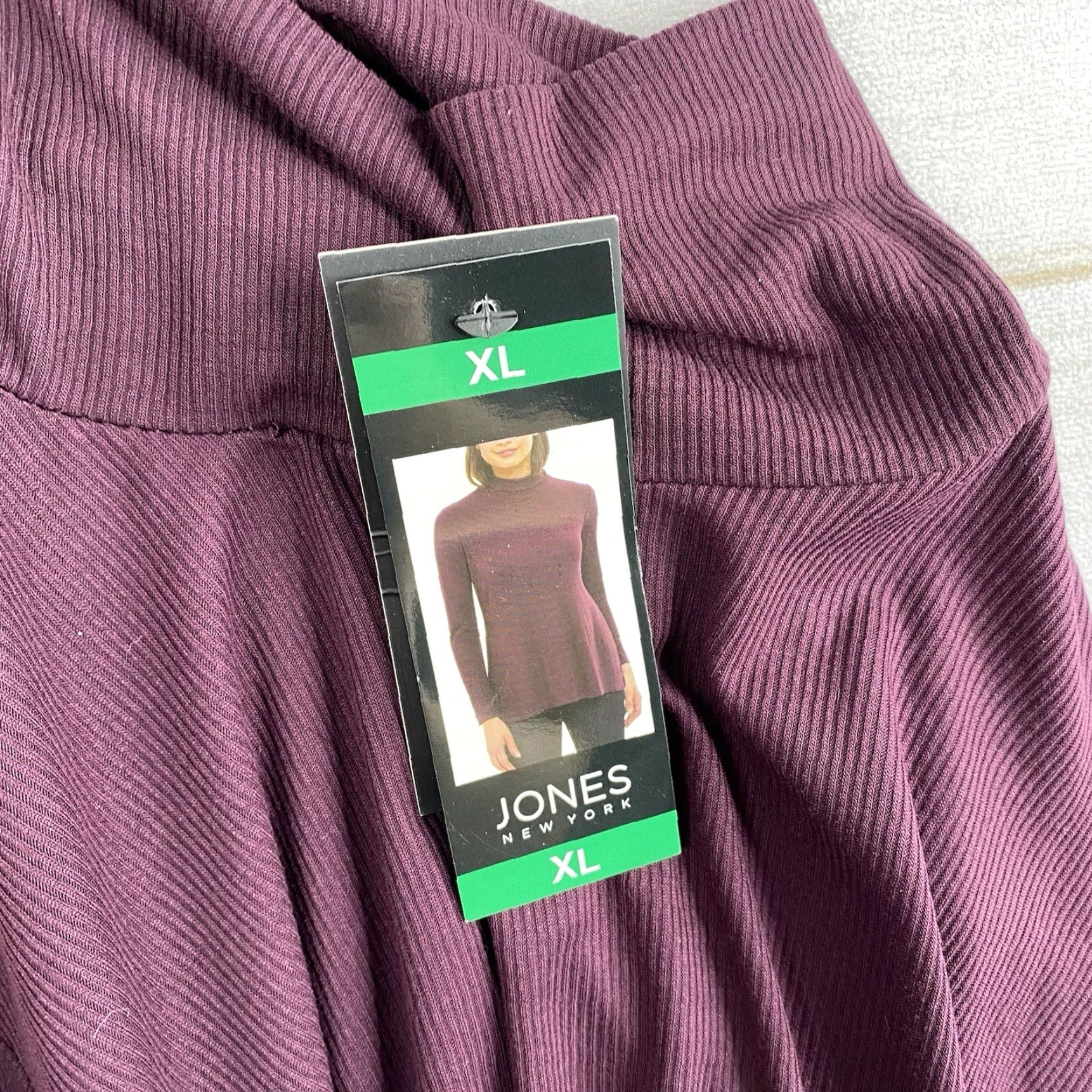 Jones New York VINTAGE Jones New York Womens Top XL Burgundy Ribbed Mock Neck Tunic NWT Size XL / US 12-14 / IT 48-50 - 6 Thumbnail