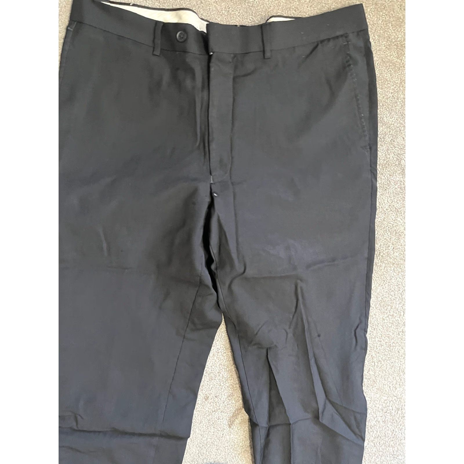 Saks Fifth Avenue Saks Fifth Avenue Slim Fit Wool Black Trousers Pants 36x30 Flat Front Old Money Men Dress Pants Slim Front Black Wool 36 Regular Mens Size US 36 / EU 52 - 2 Thumbnail