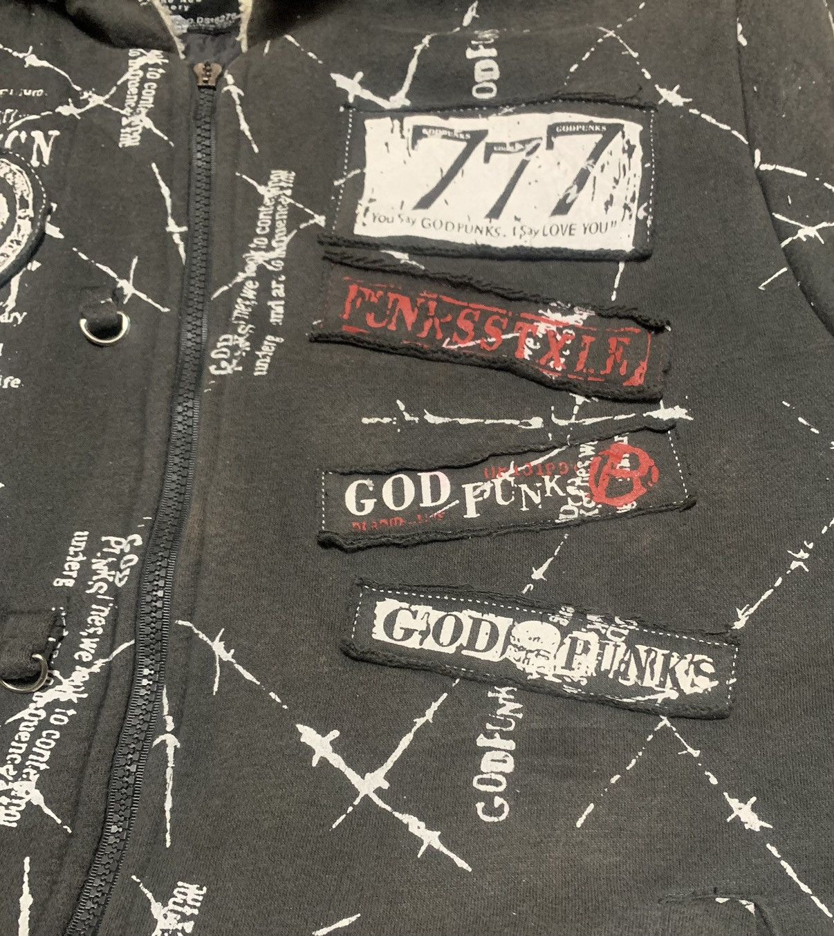 If Six Was Nine Vintage God Punks Fur Jacket Hoodie Sun Faded Size US L / EU 52-54 / 3 - 5 Thumbnail