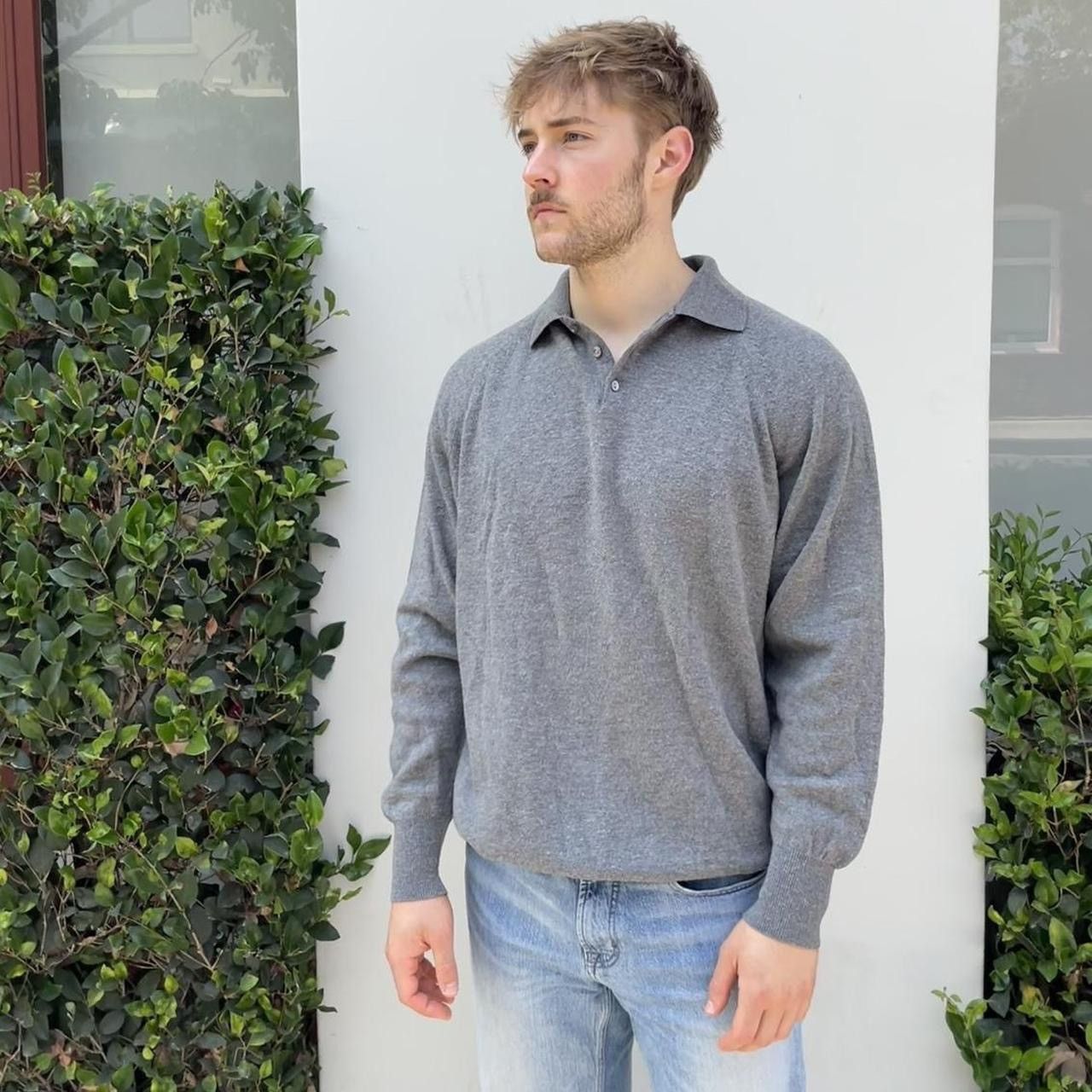 Polo Ralph Lauren Mens vintage fabrizio del carlo grey wool crewneck sweater Size US L / EU 52-54 / 3 - 1 Thumbnail