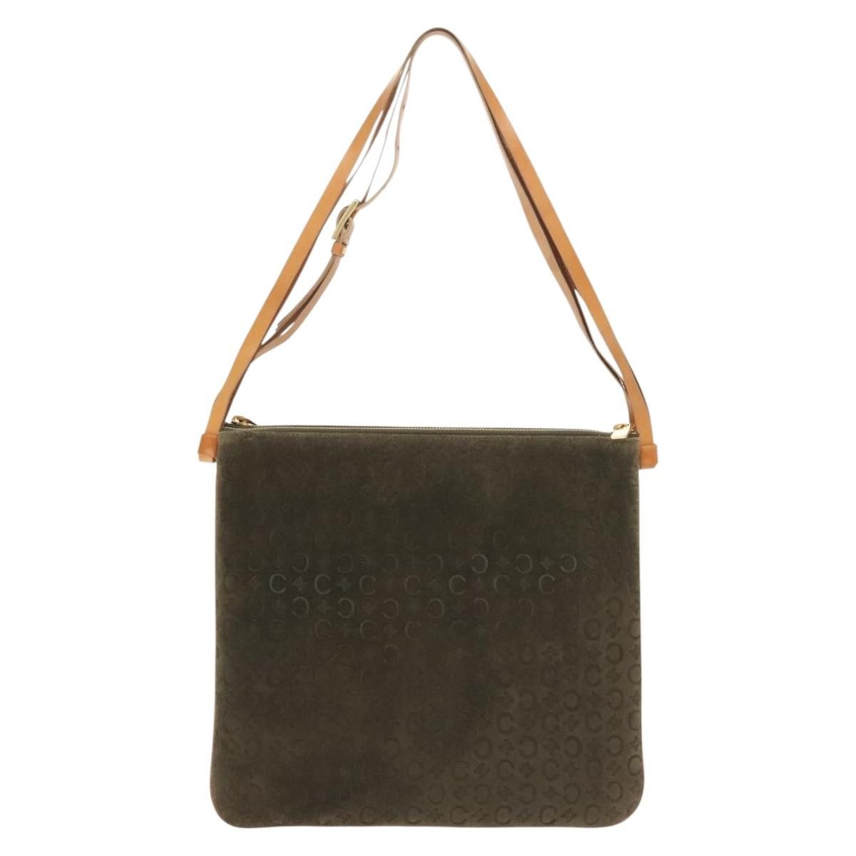 Celine CELINE C Macadam Canvas Shoulder Bag Suede Brown Gold Size ONE SIZE - 3 Thumbnail