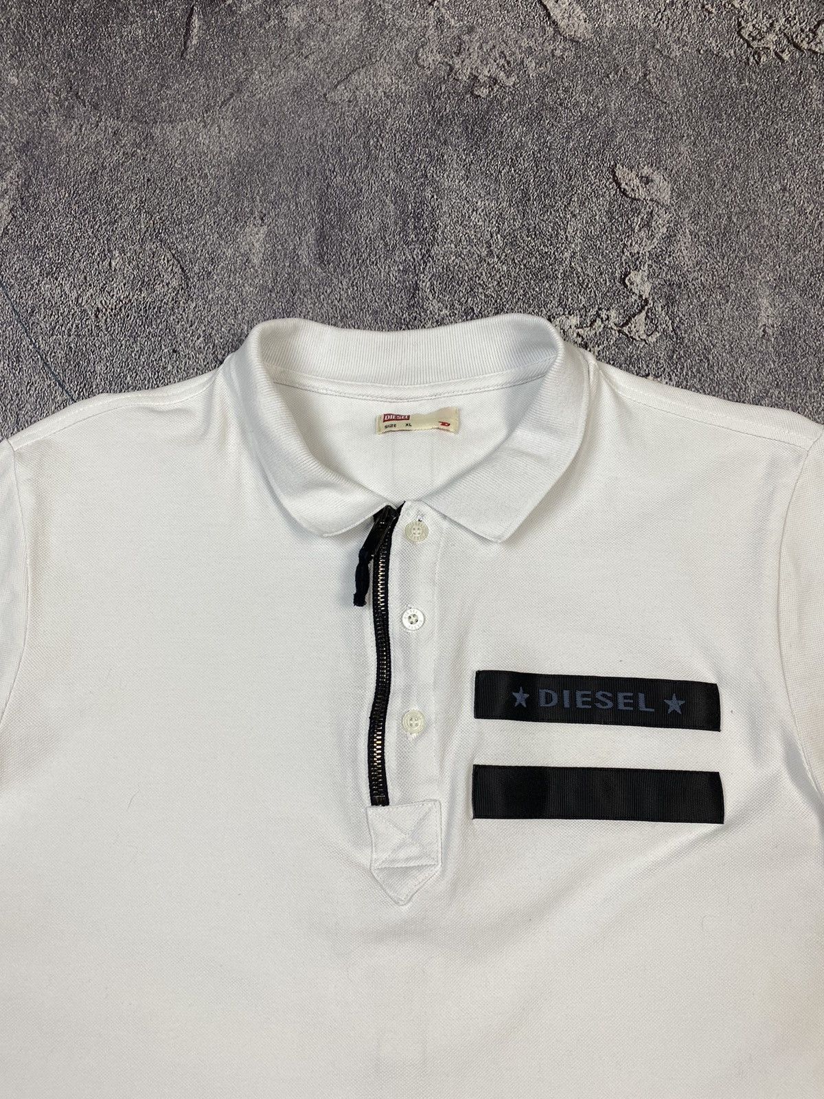 Diesel Diesel Avant Garde Zip White Polo Y2K Streetwear Size US M / EU 48-50 / 2 - 5 Thumbnail