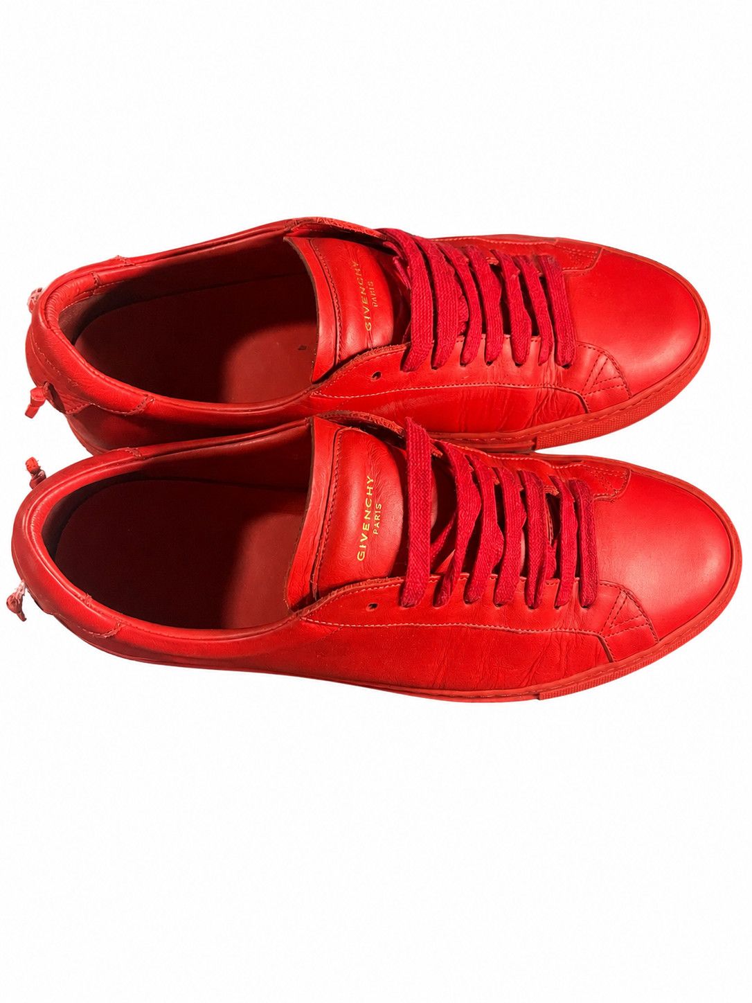 Givenchy Givenchy Paris Red Leather Low Top Sneakers EU43 Men's Shoes Size US 10 / EU 43 - 7 Thumbnail