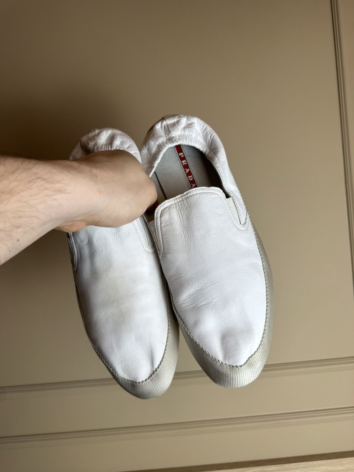 Prada Prada Sport Leather Slip On Sneakers Logo Size US 11.5 / EU 44-45 - 7 Thumbnail