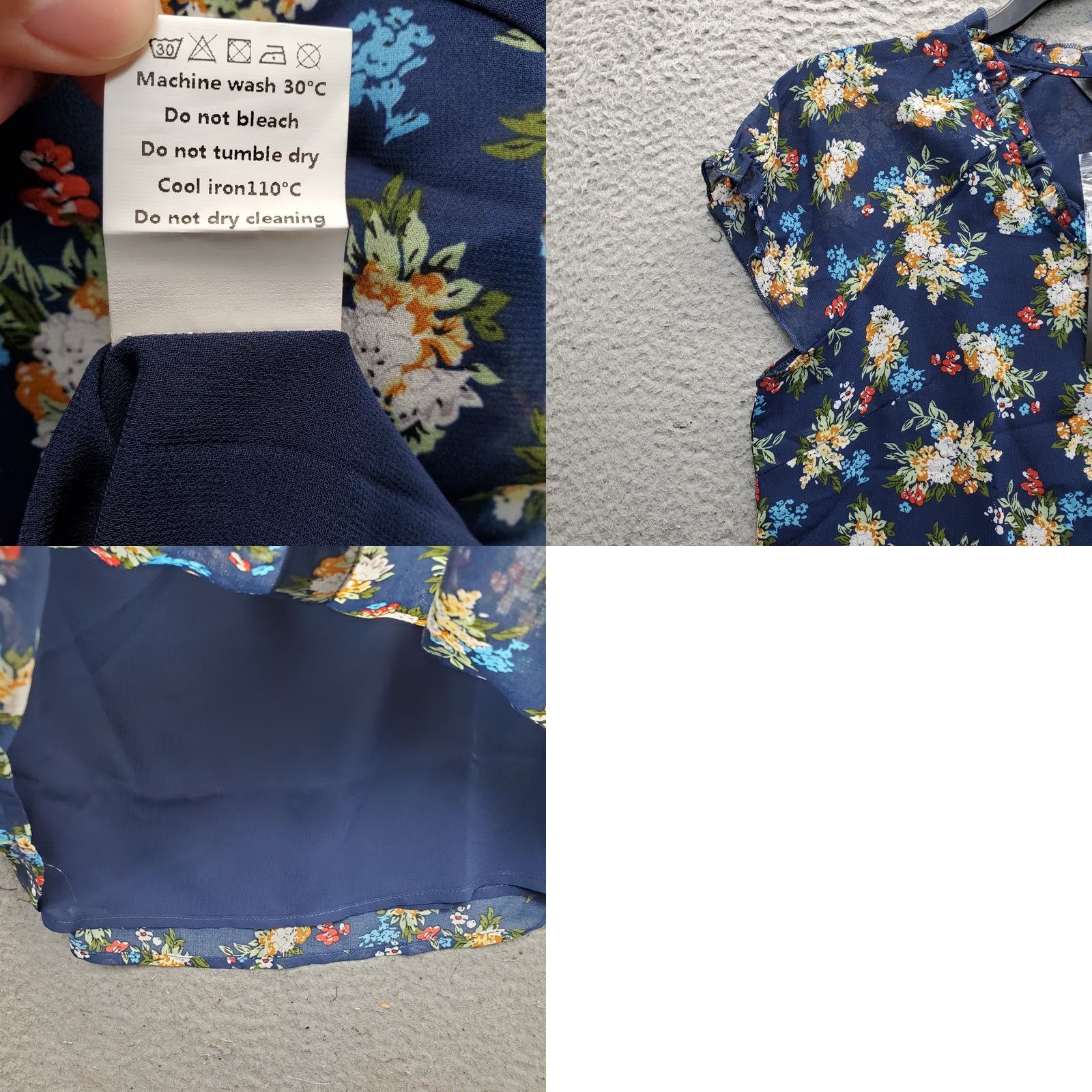 Vintage Allegra K Blouse Top Womens M Multi Floral Sheer Flutter Sleeve Tie Button Front Size M / US 6-8 / IT 42-44 - 8 Thumbnail