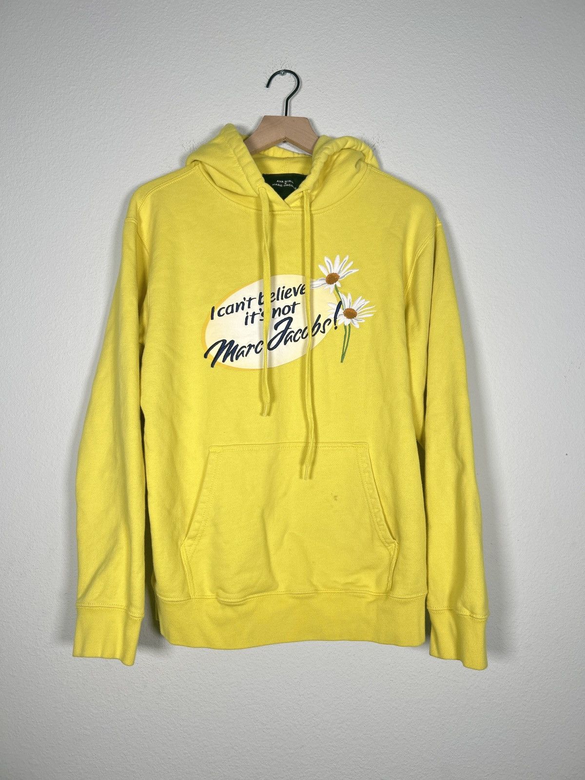 image of Avanope Can’T Believe It’S Marc Jacobs Hoodie in Yellow, Men's (Size Medium)
