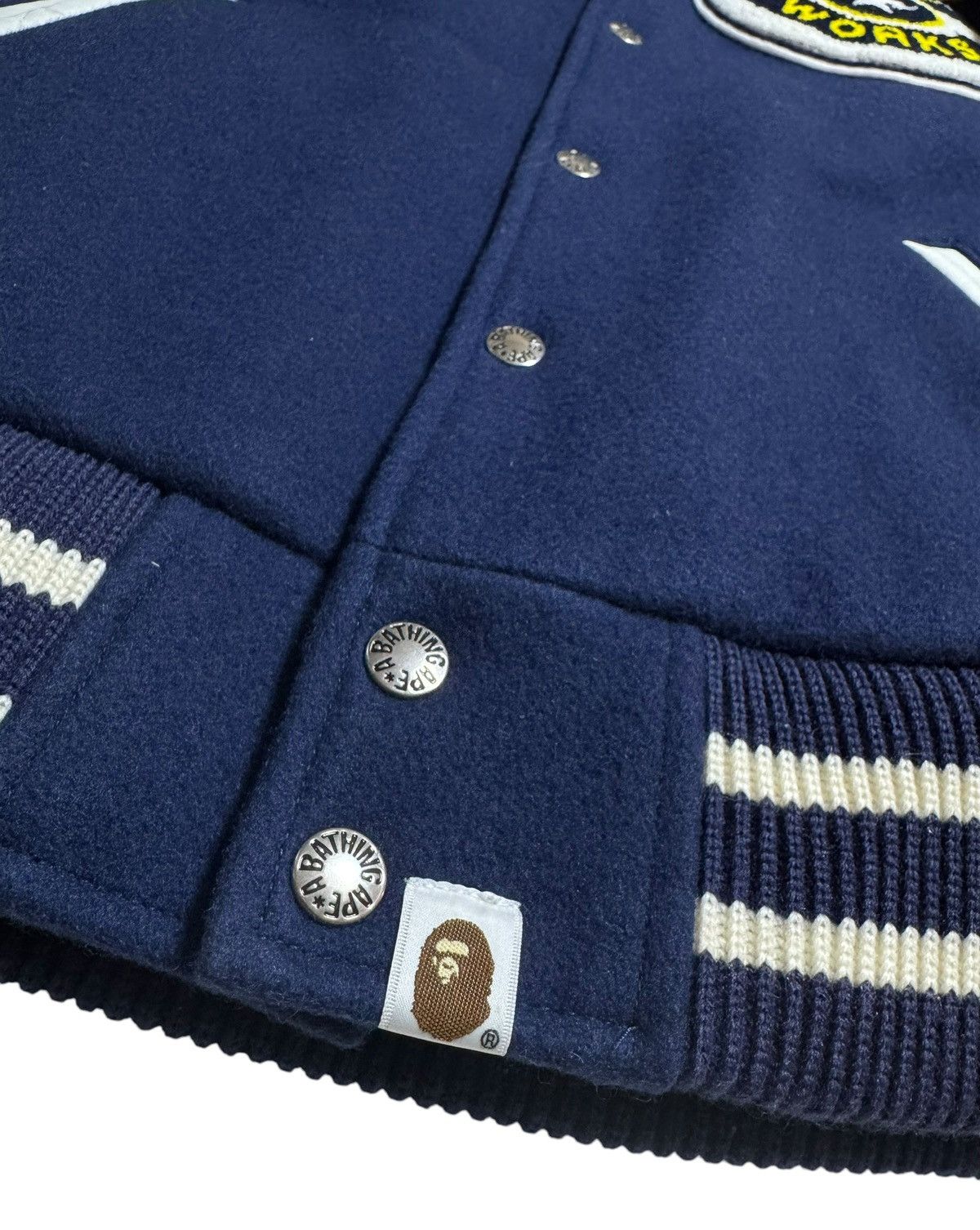 Bape BAPE Varsity Jacket Navy/White Size US M / EU 48-50 / 2 - 3 Thumbnail