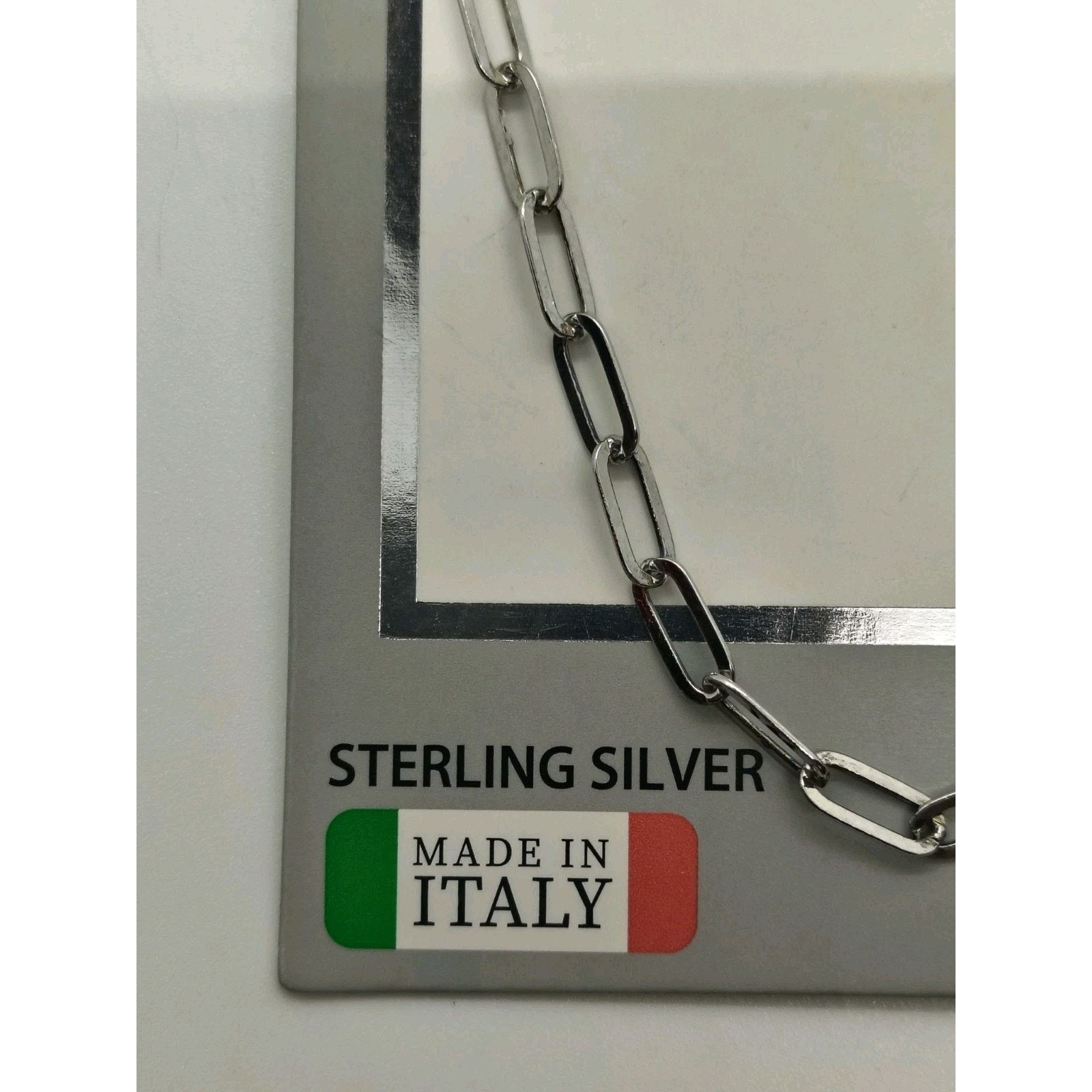 Walmart 925 Sterling Silver Paperclip Bracelet 7.5" MADE IN ITALY Size ONE SIZE - 3 Thumbnail