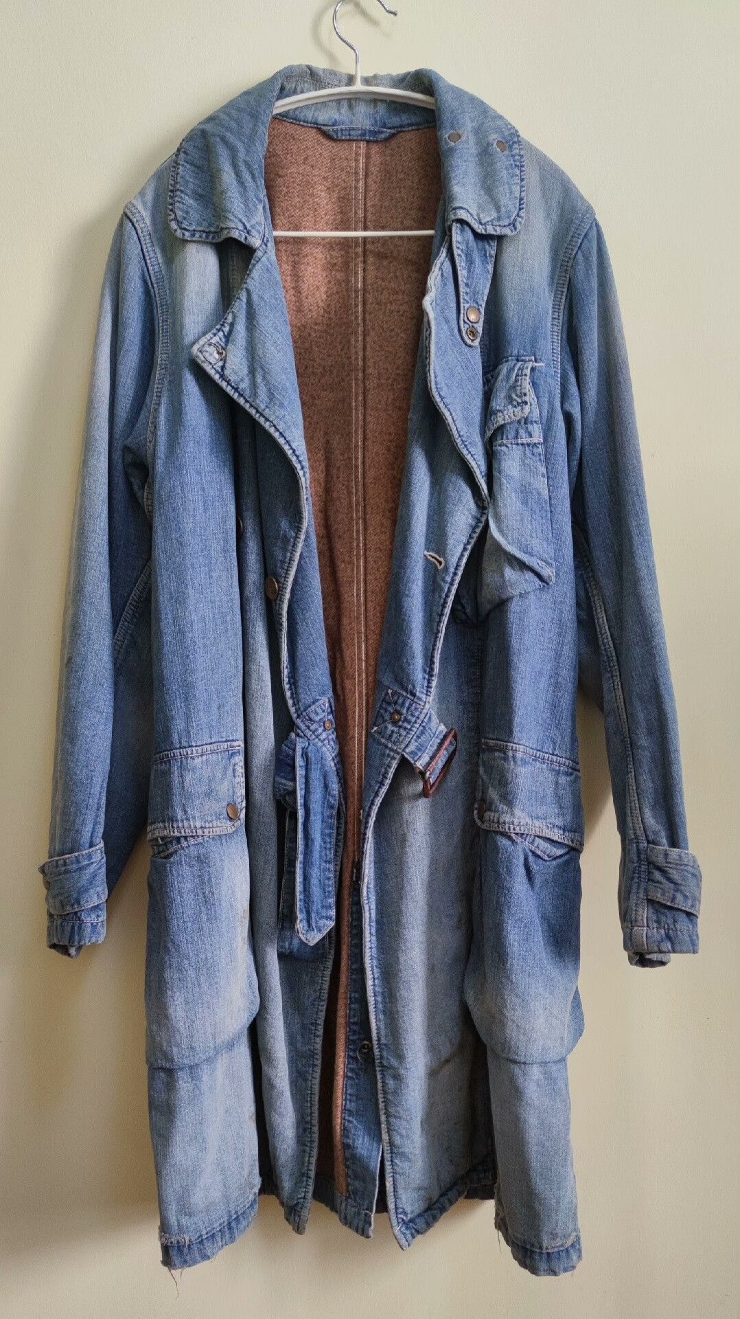 ANACHRONORM Vintage Anachronorm Denim Wool Coat Size US M / EU 48-50 / 2 - 1 Thumbnail