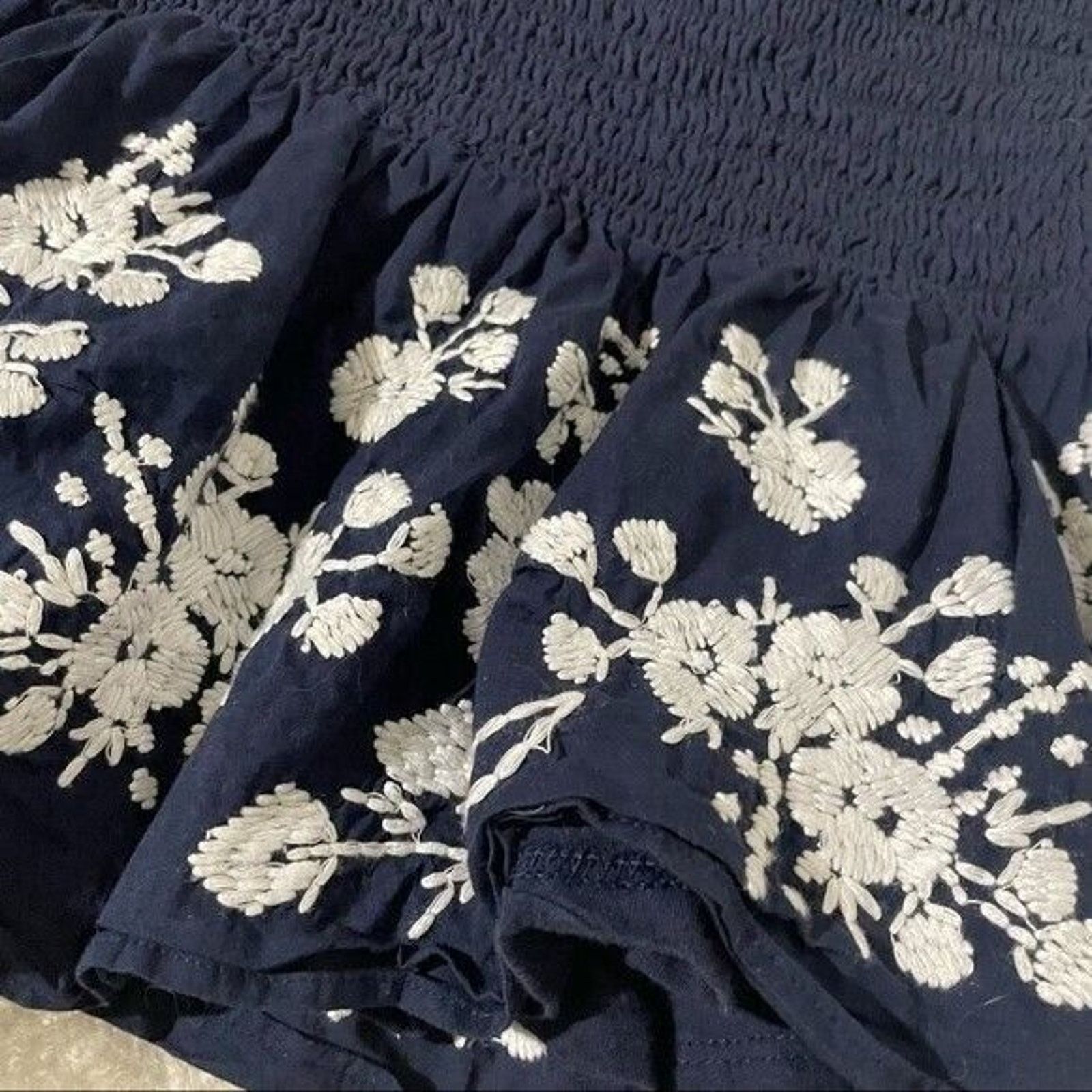 Other Point Sur Skirt Pull-On Stretch Navy & White Floral Small Size 27" / US 4 / IT 40 - 8 Thumbnail