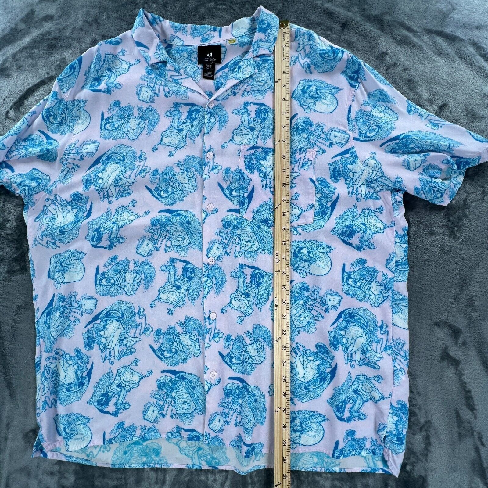 H&M SpongeBob x H&M Button Hawaiian Shirt men XL Resort Beach Su Size US XL / EU 56 / 4 - 7 Thumbnail